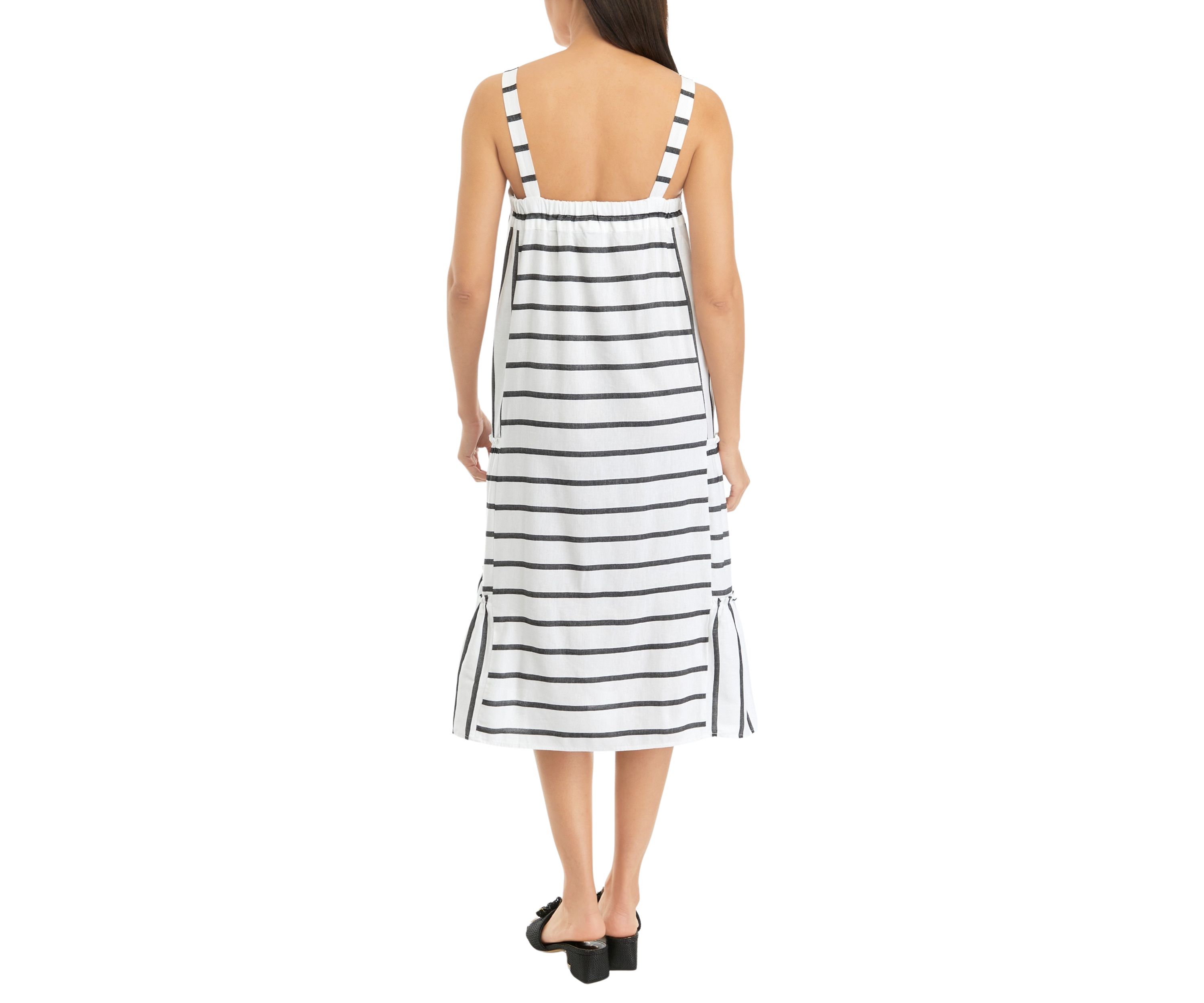 Womens Striped Sleeveless Dress