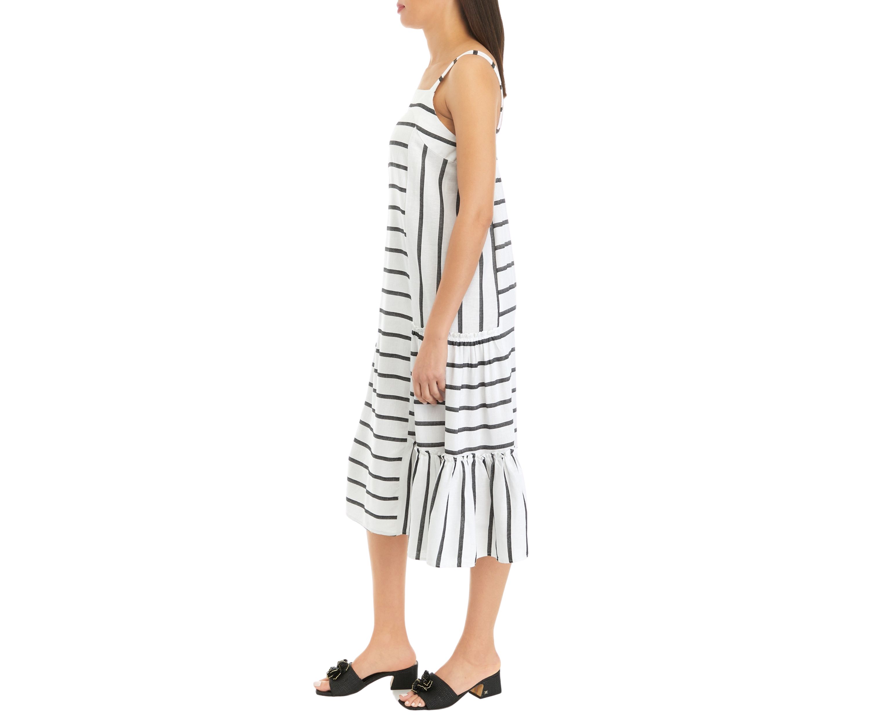 Womens Striped Sleeveless Dress