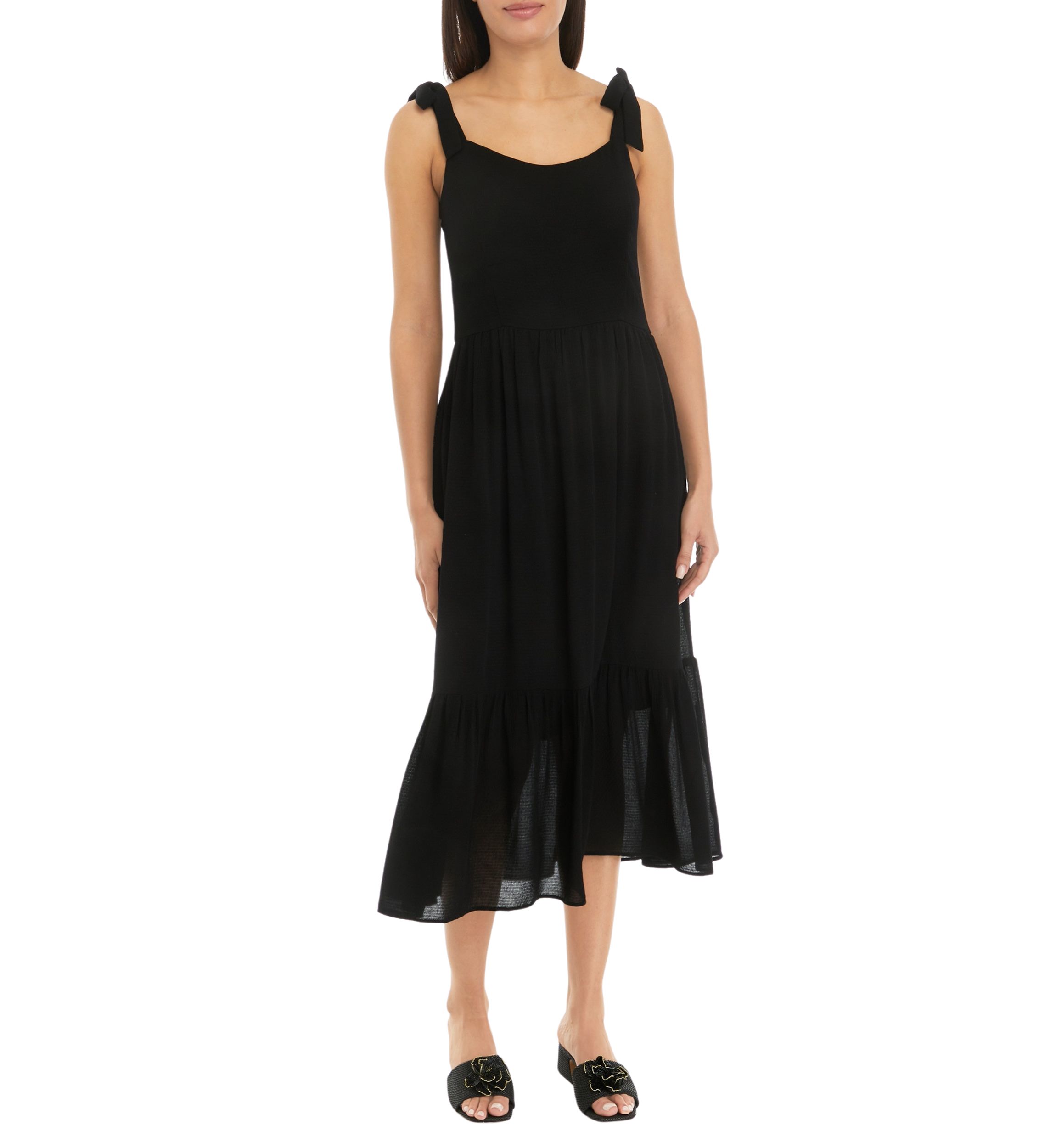Womens Tied Stripe Midi Dress