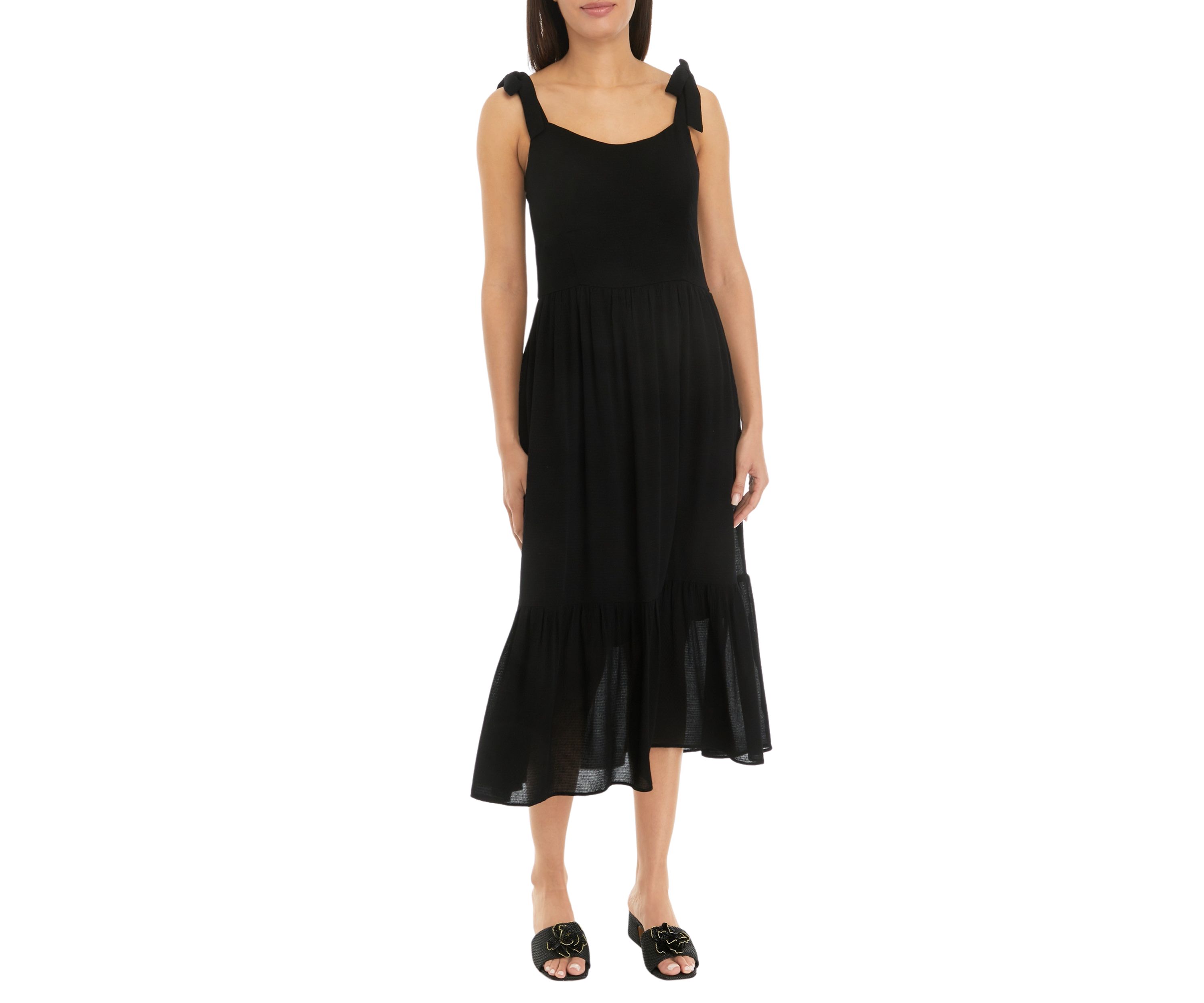 Womens Tied Stripe Midi Dress
