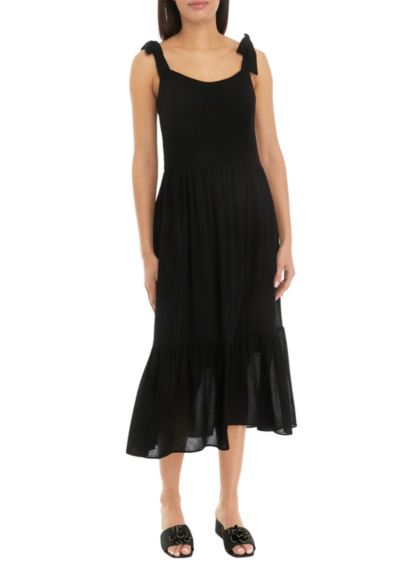 Womens Tied Stripe Midi Dress