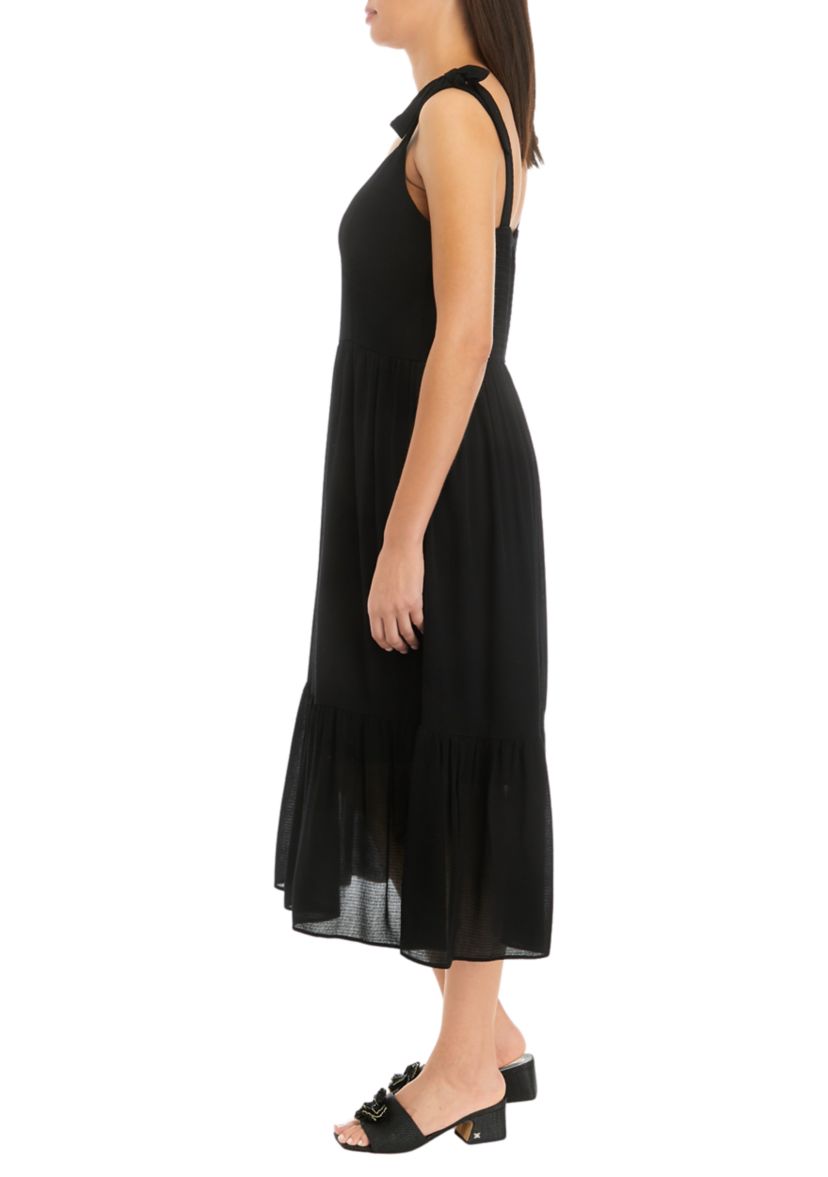Womens Tied Stripe Midi Dress