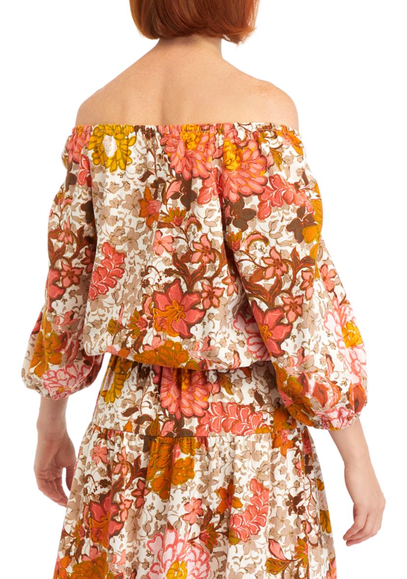 Womens Printed Linen Rayon Top