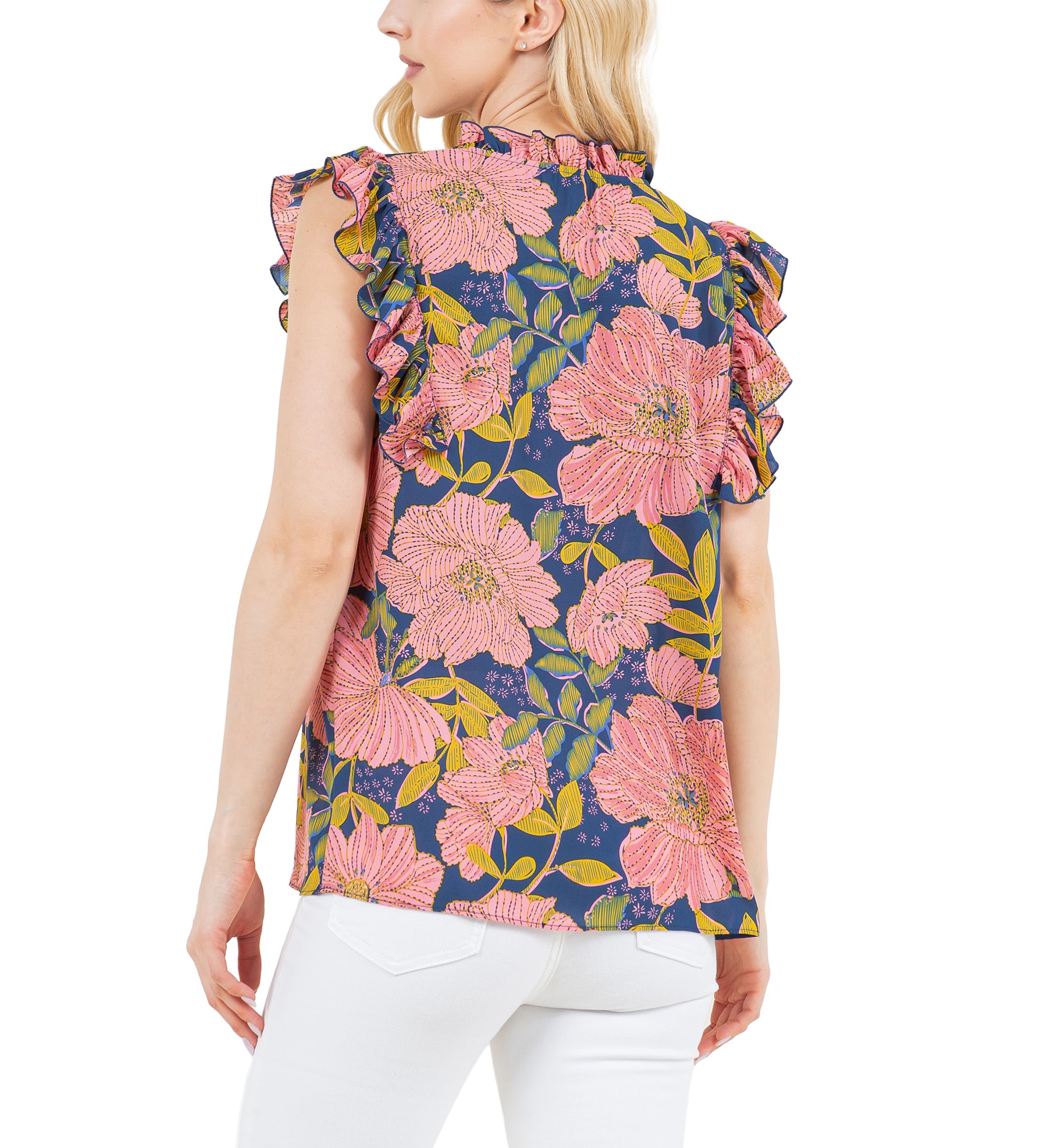Short Sleeve Floral Printed Blouse