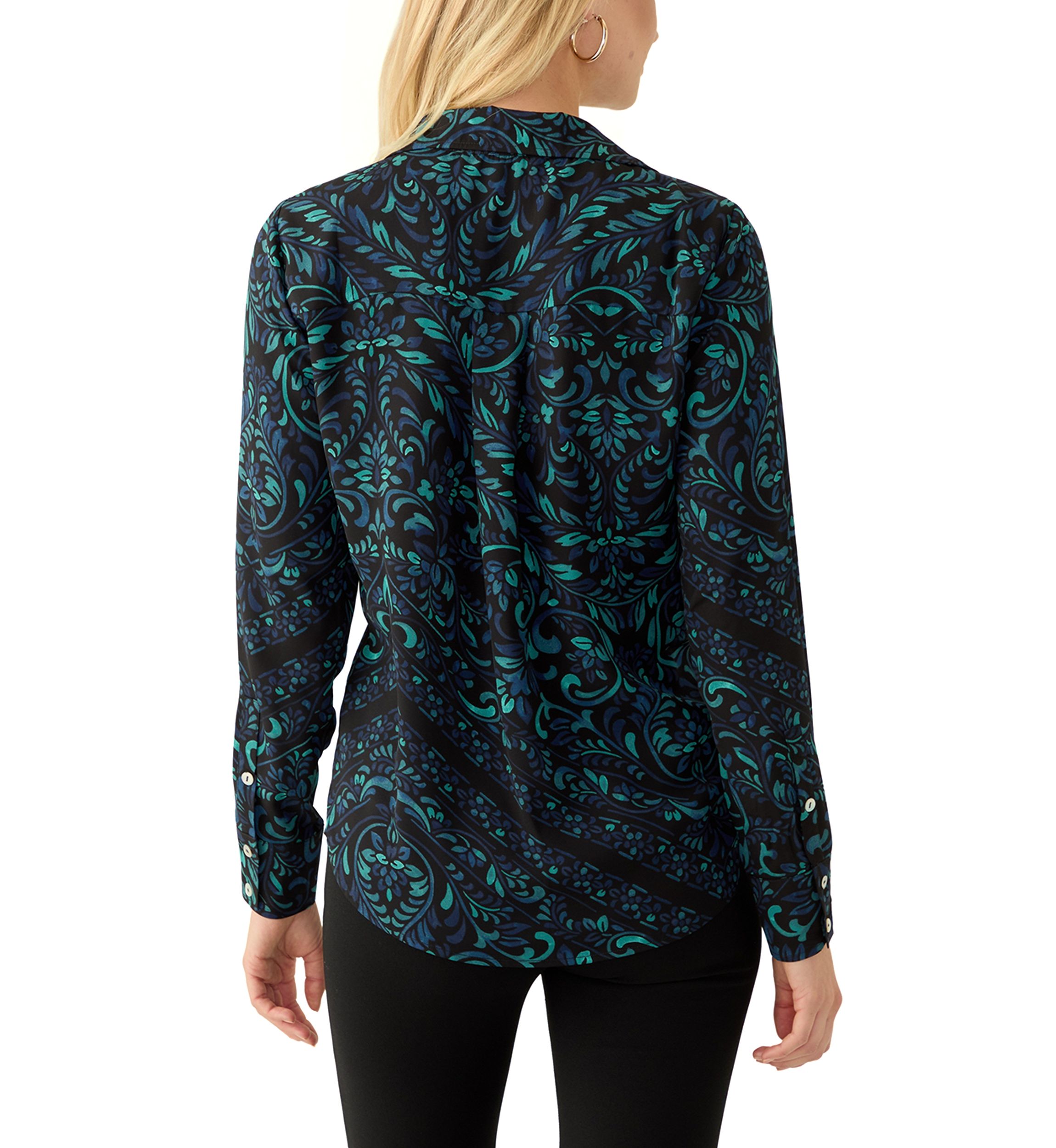 Womens Long Sleeve Floral Print Blouse