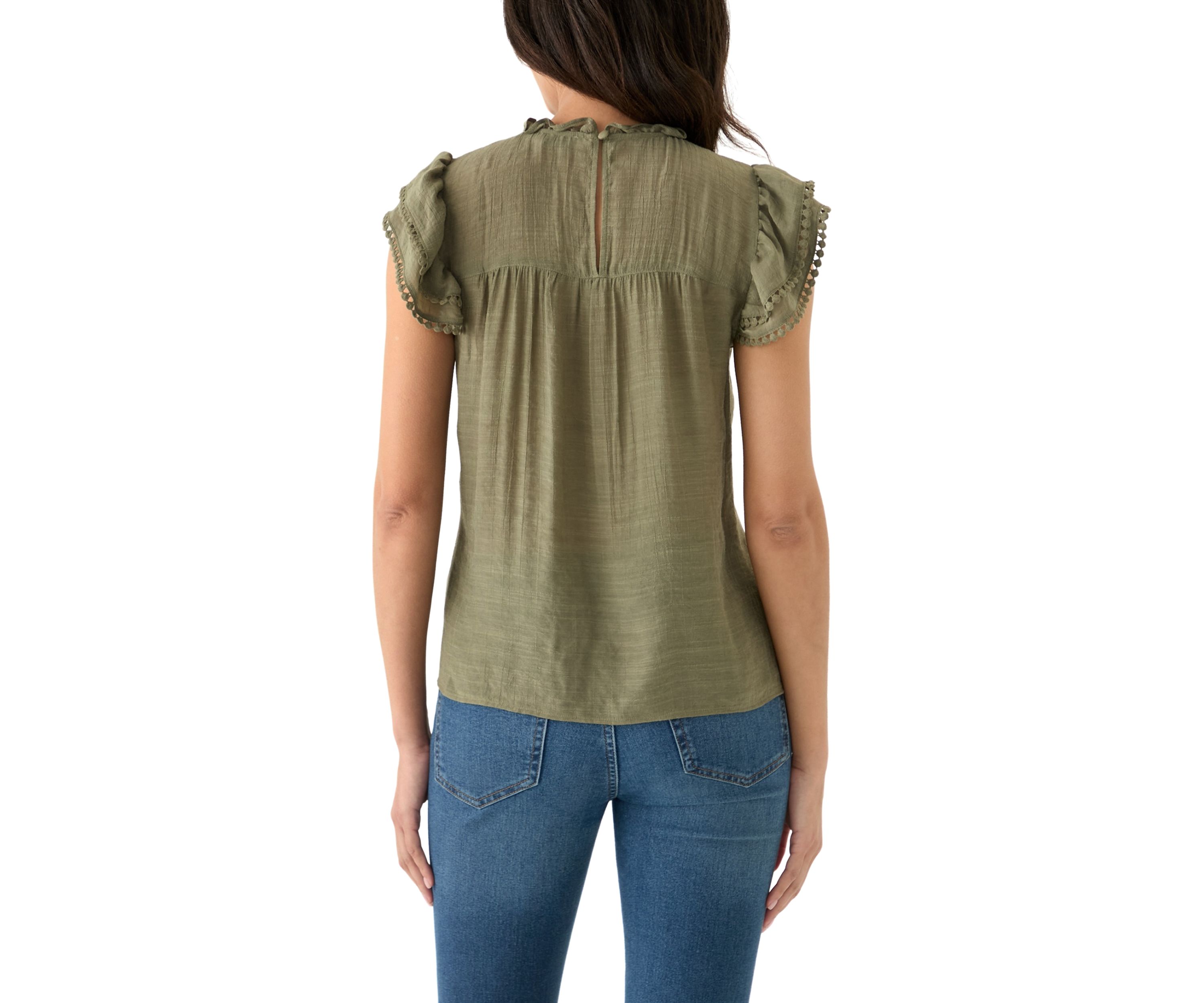 Womens Flutter Sleeve Blouse