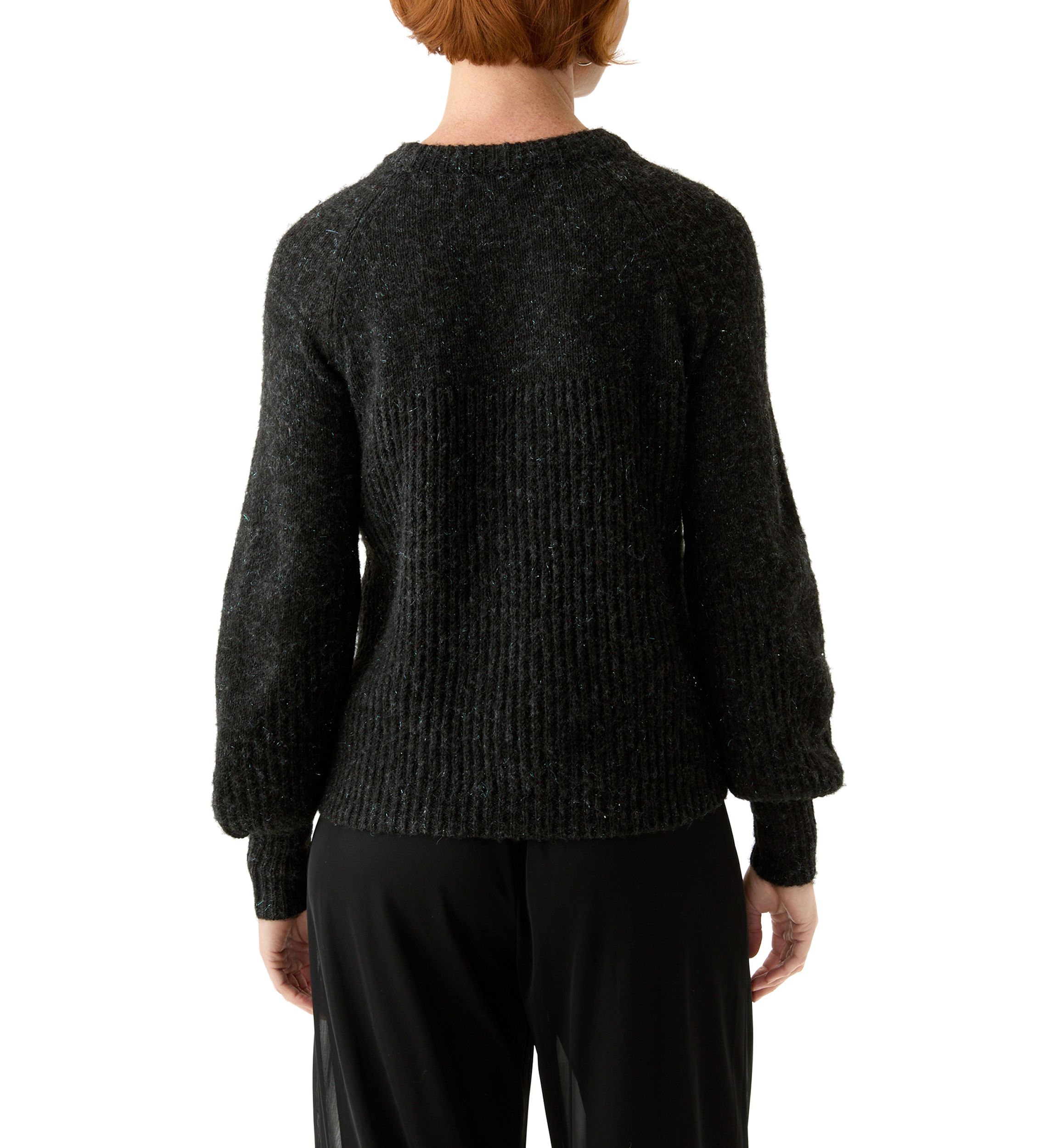 Womens Lurex Crew Neck Sweater