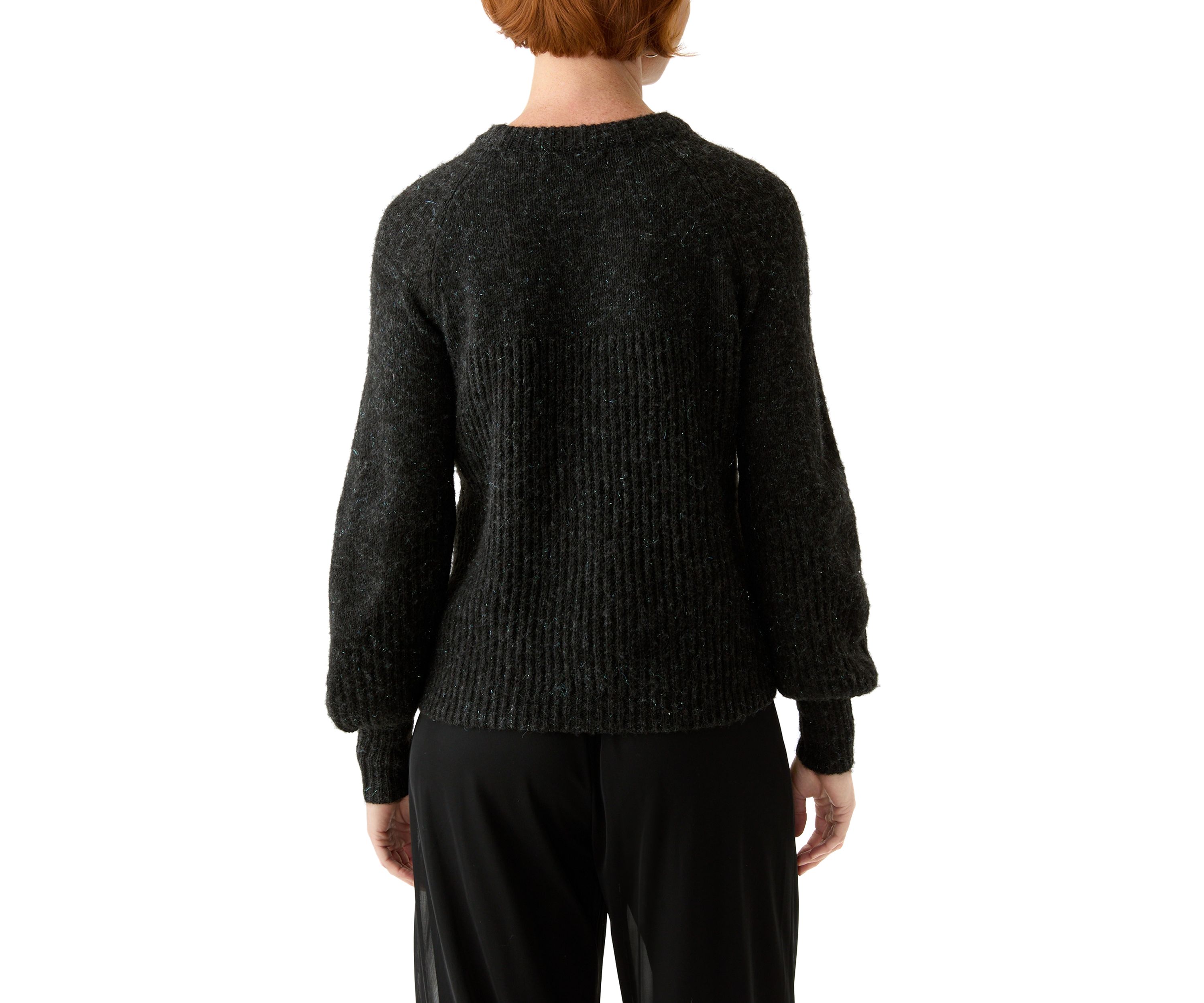 Womens Lurex Crew Neck Sweater