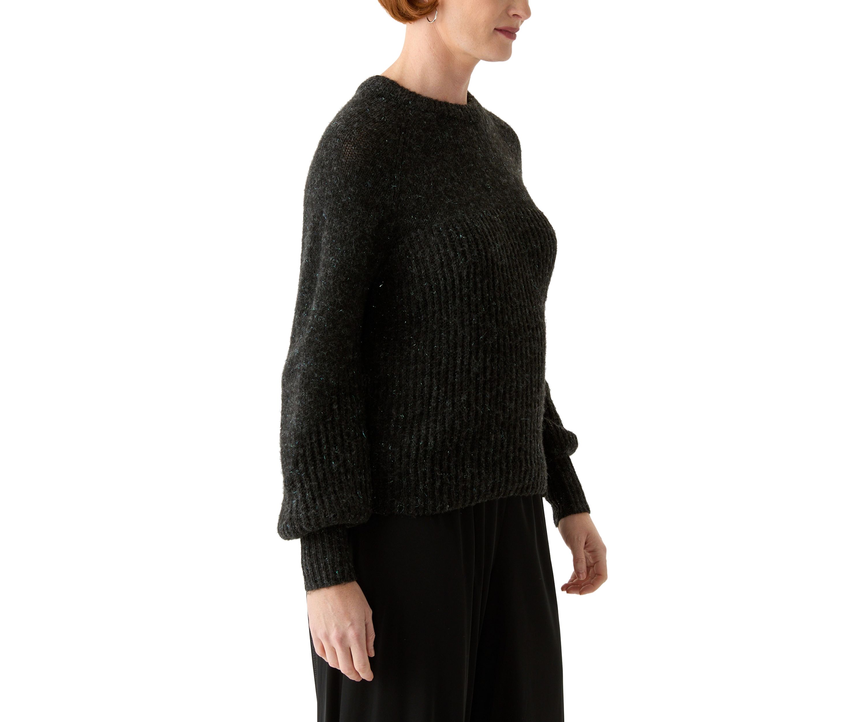 Womens Lurex Crew Neck Sweater