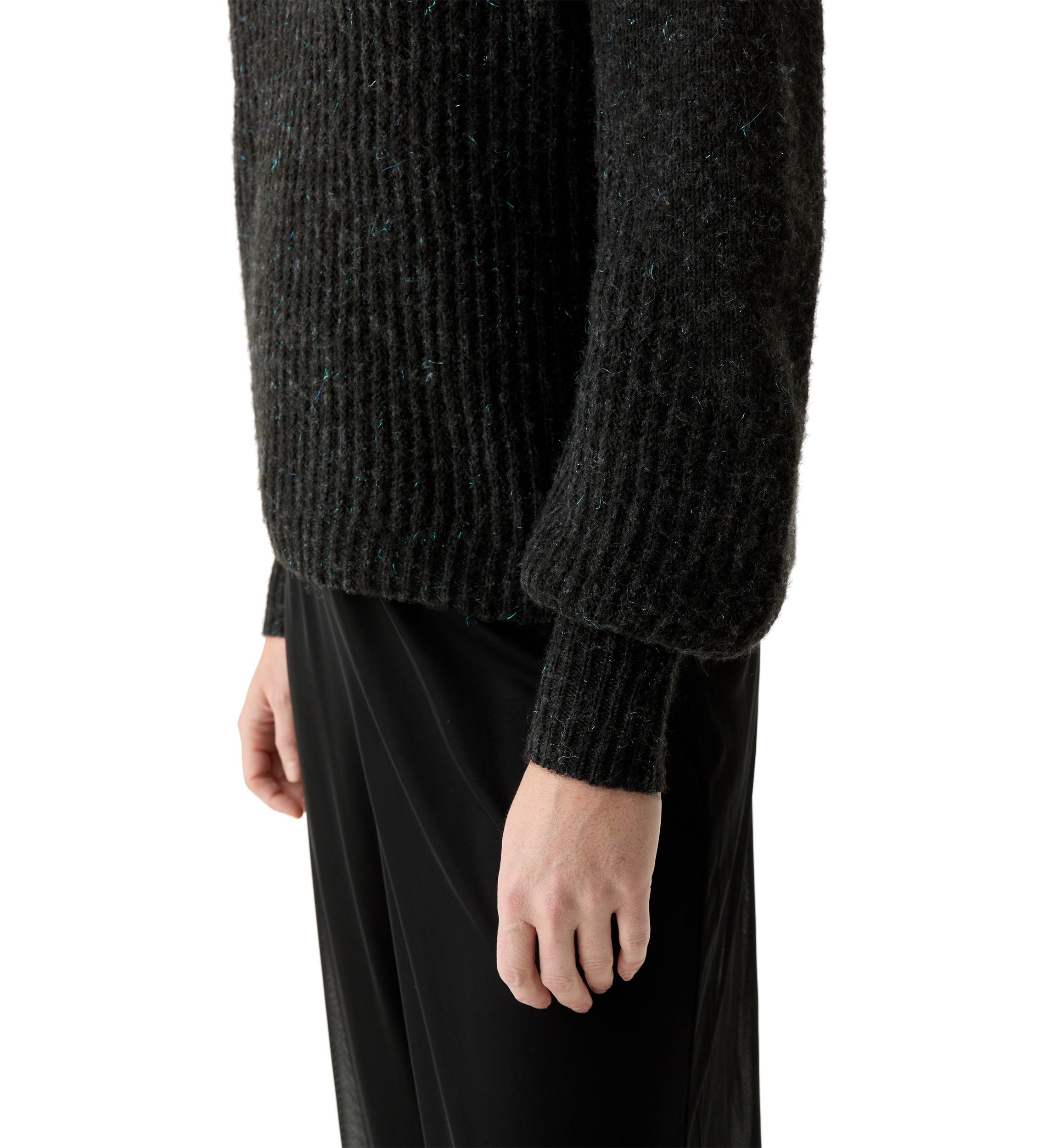 Womens Lurex Crew Neck Sweater