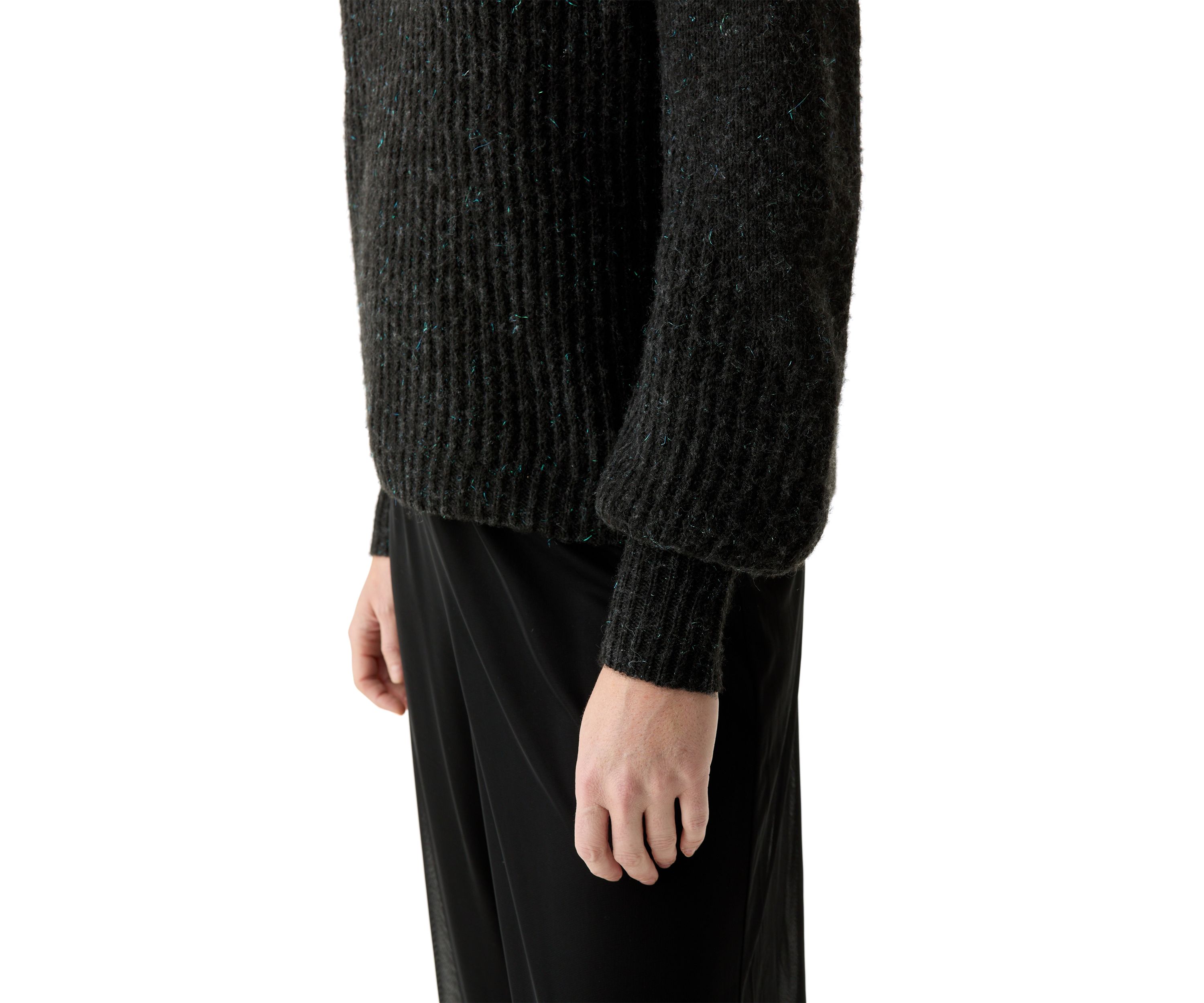 Womens Lurex Crew Neck Sweater
