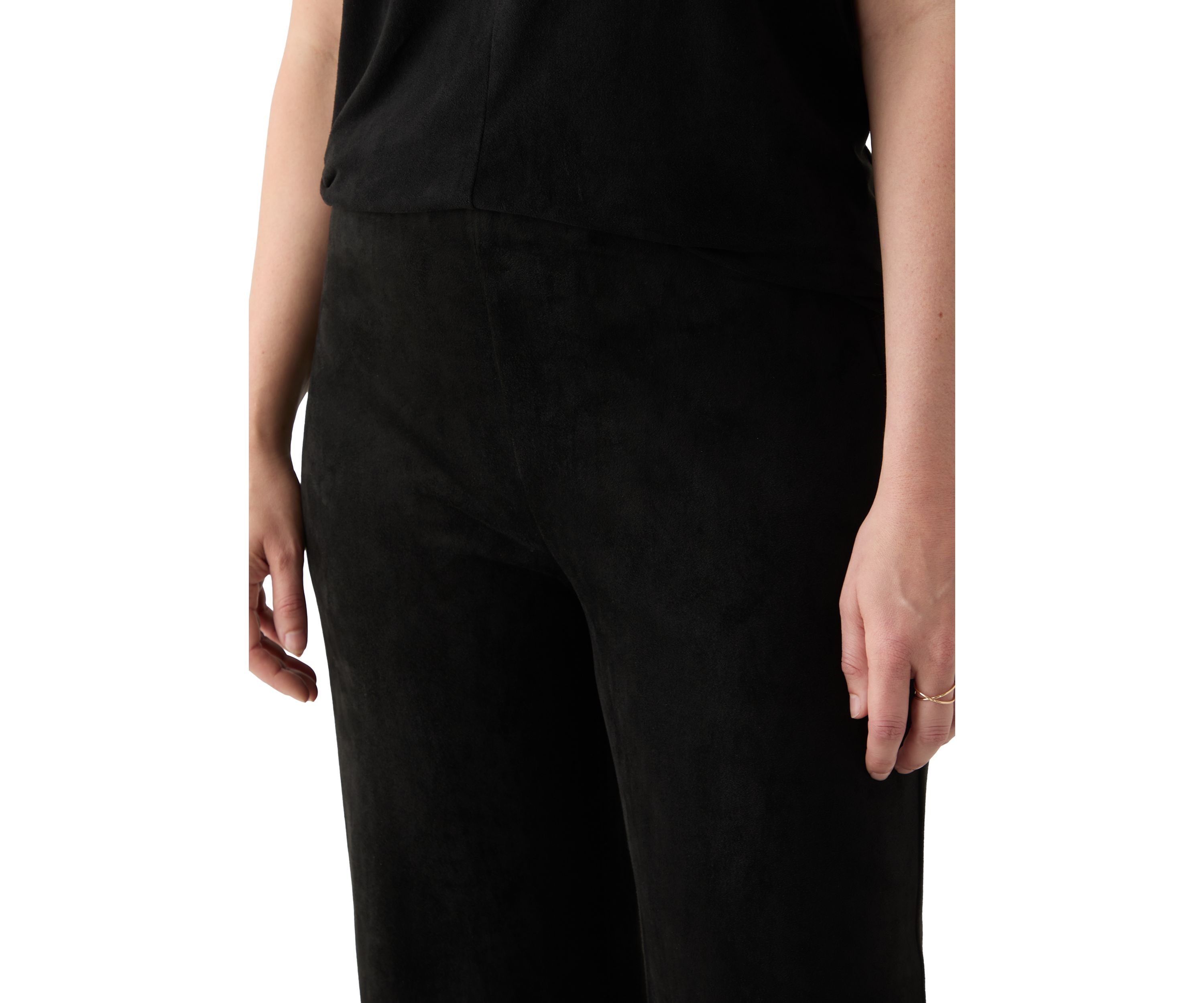 Womens Faux Suede Pull On Pants