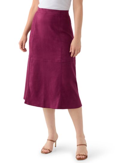 Women's Faux Suede Midi Skirt