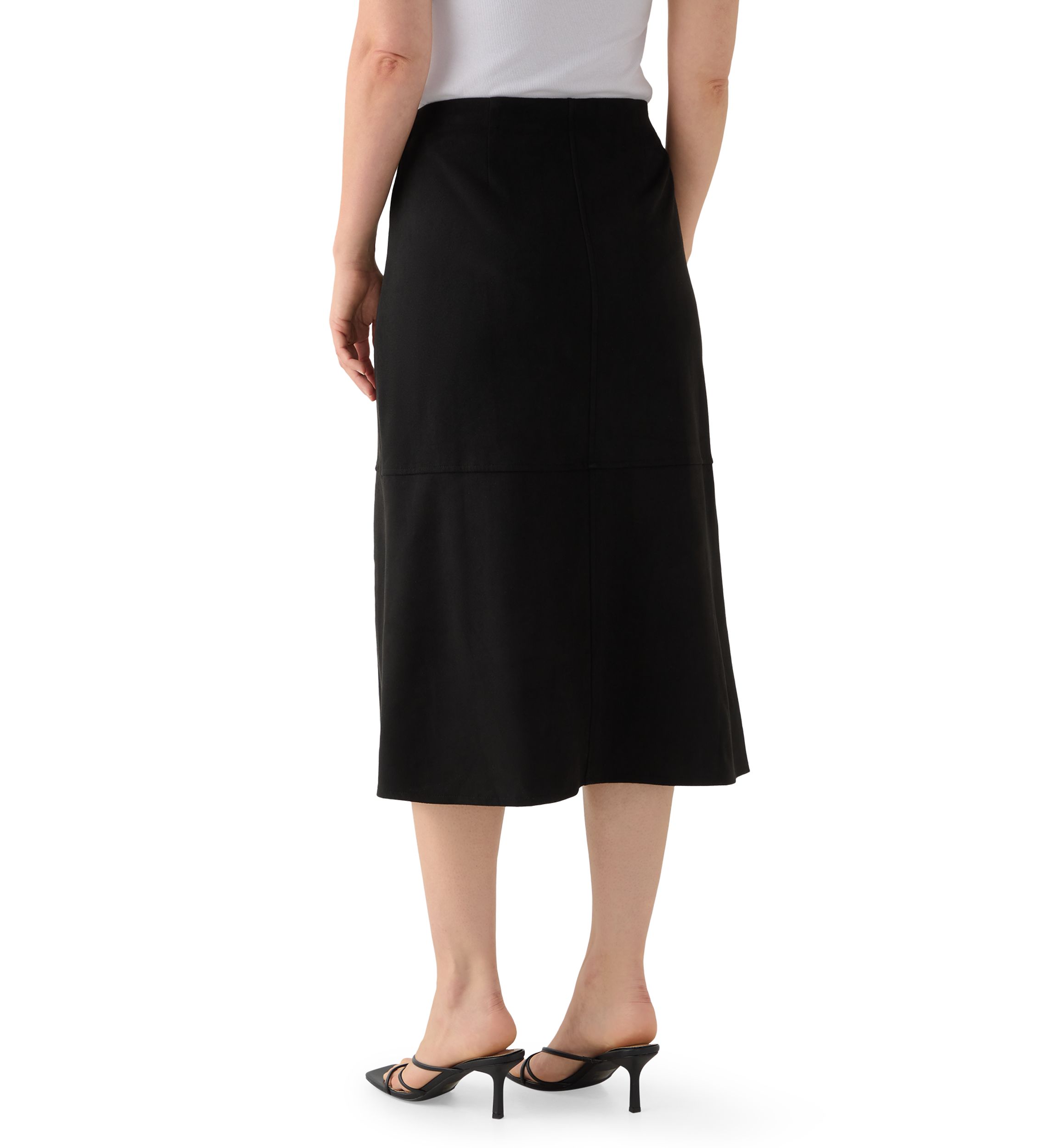 Womens Faux Suede Midi Skirt