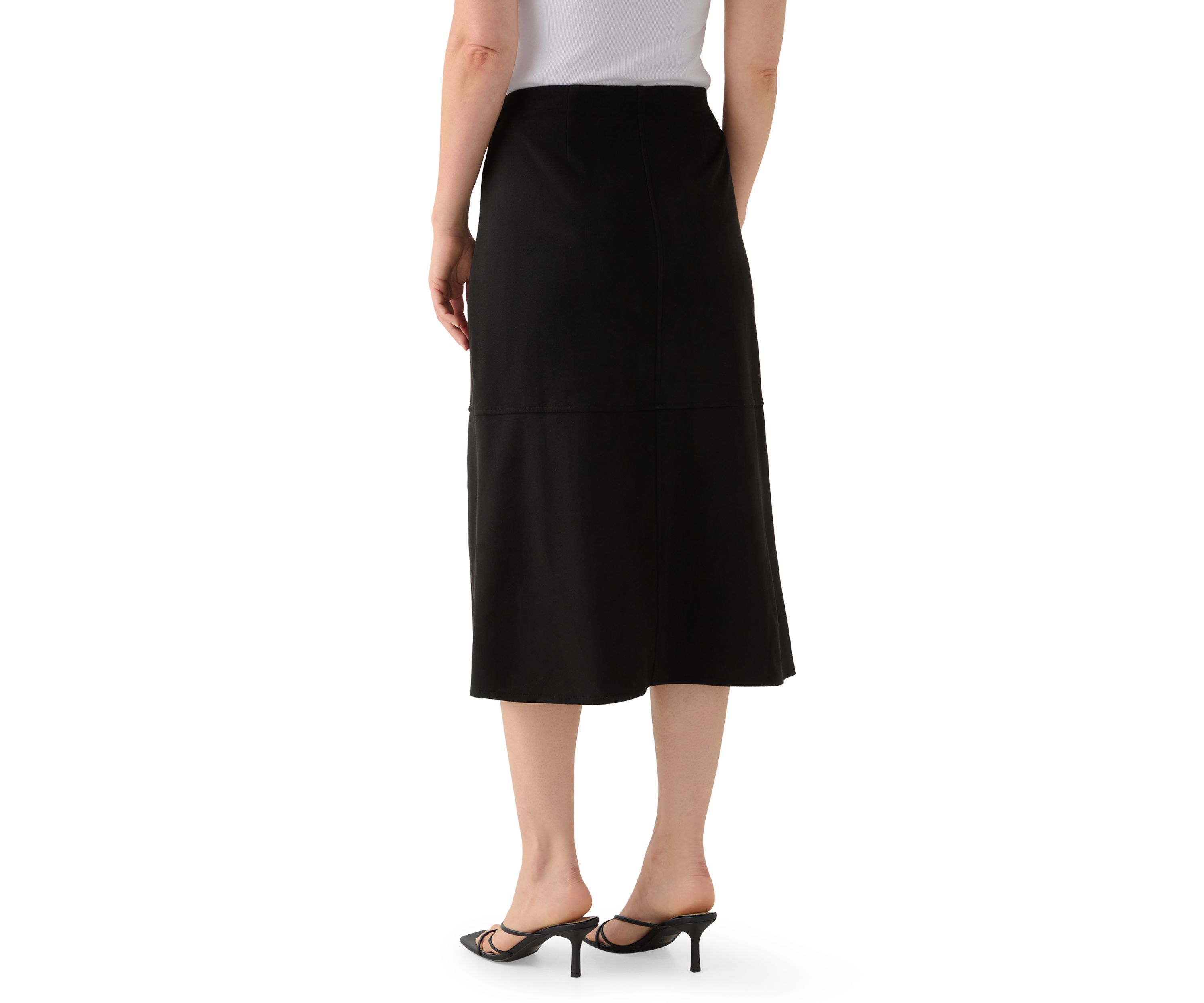 Womens Faux Suede Midi Skirt