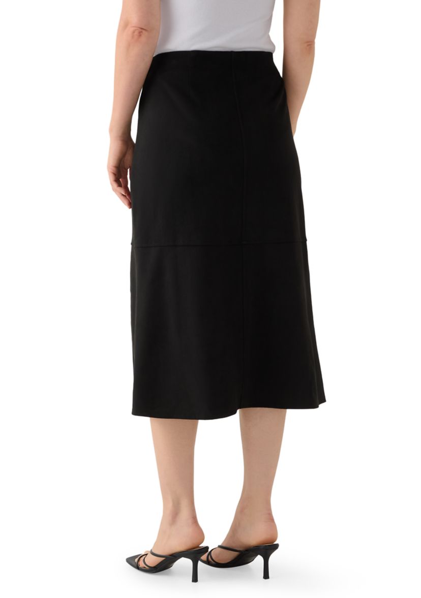 Womens Faux Suede Midi Skirt