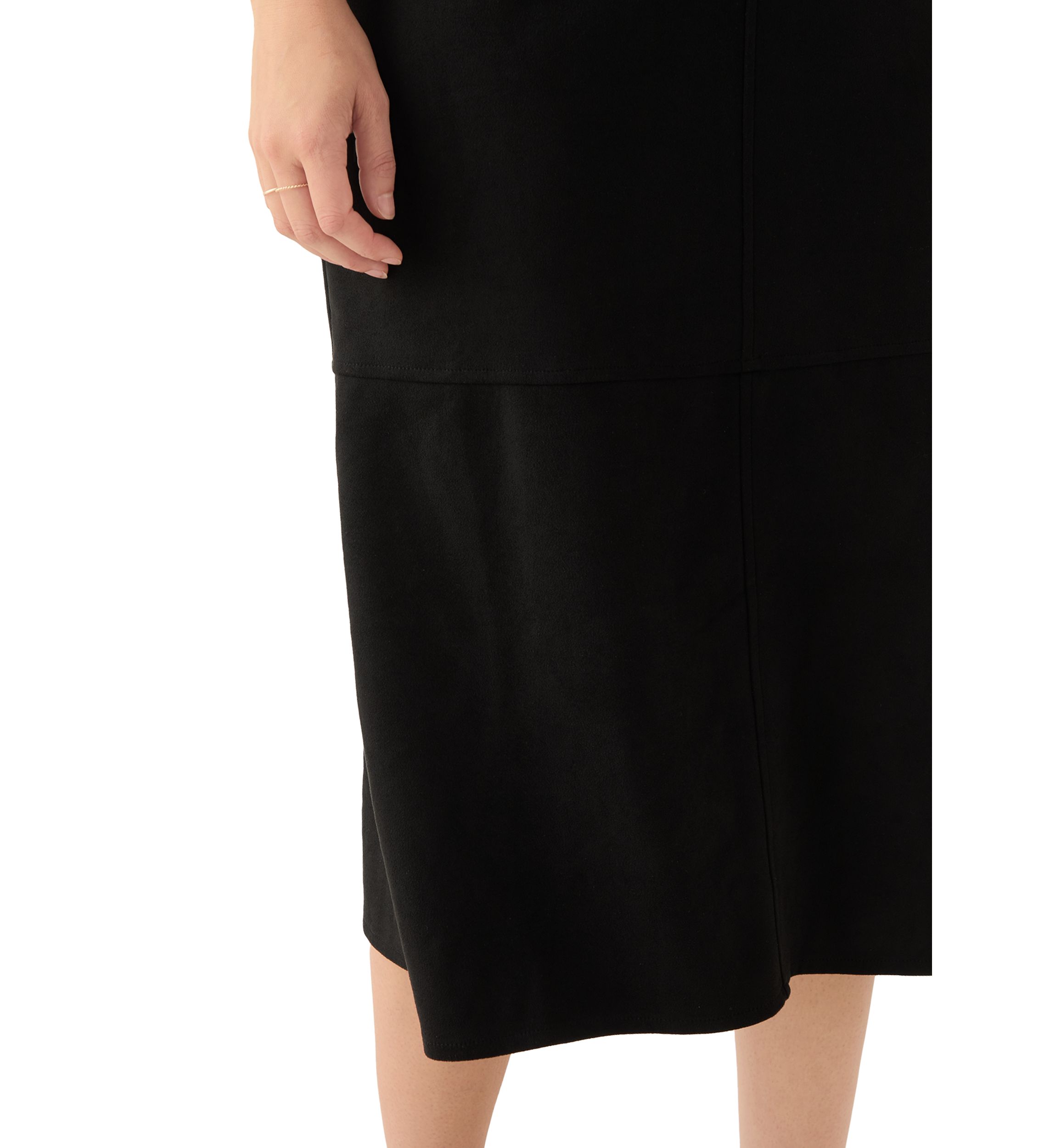 Womens Faux Suede Midi Skirt