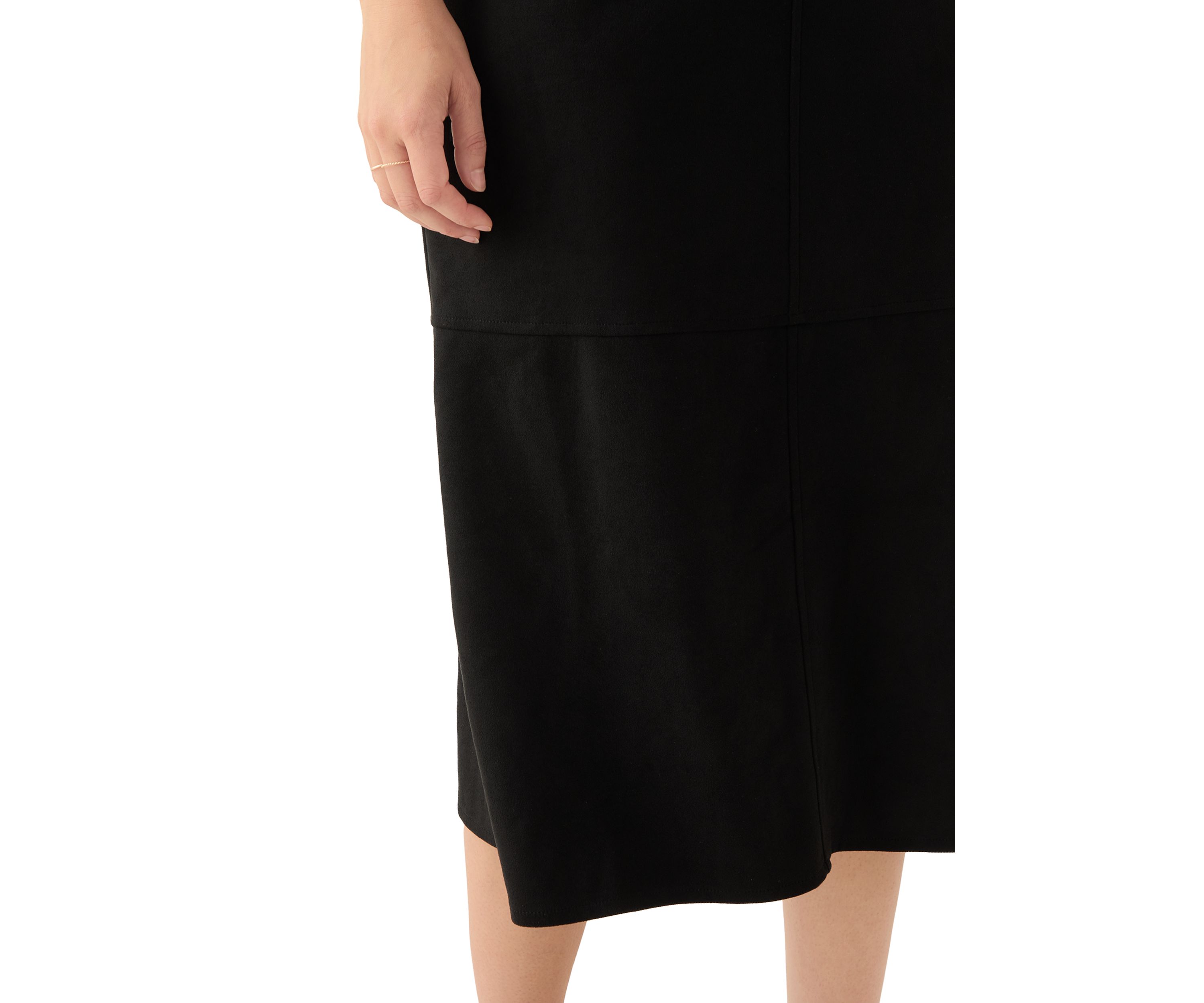 Womens Faux Suede Midi Skirt