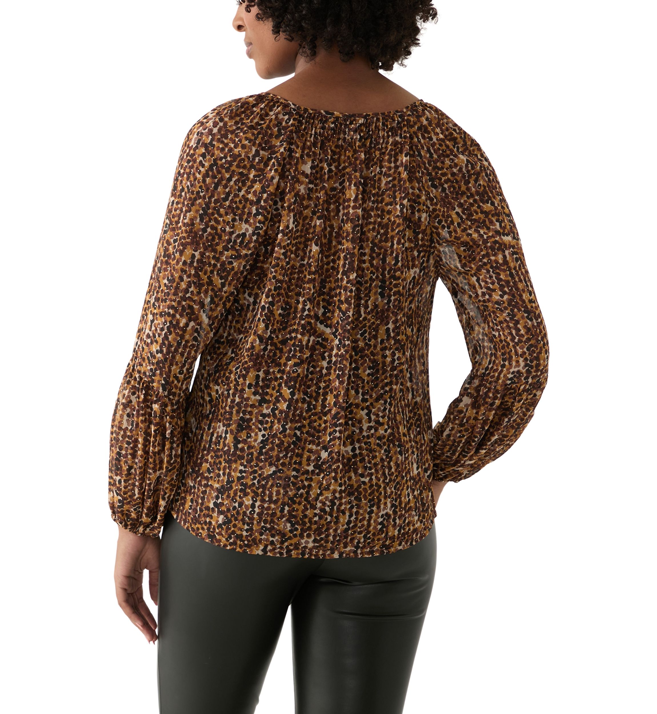 Womens Printed Lurex Blouse