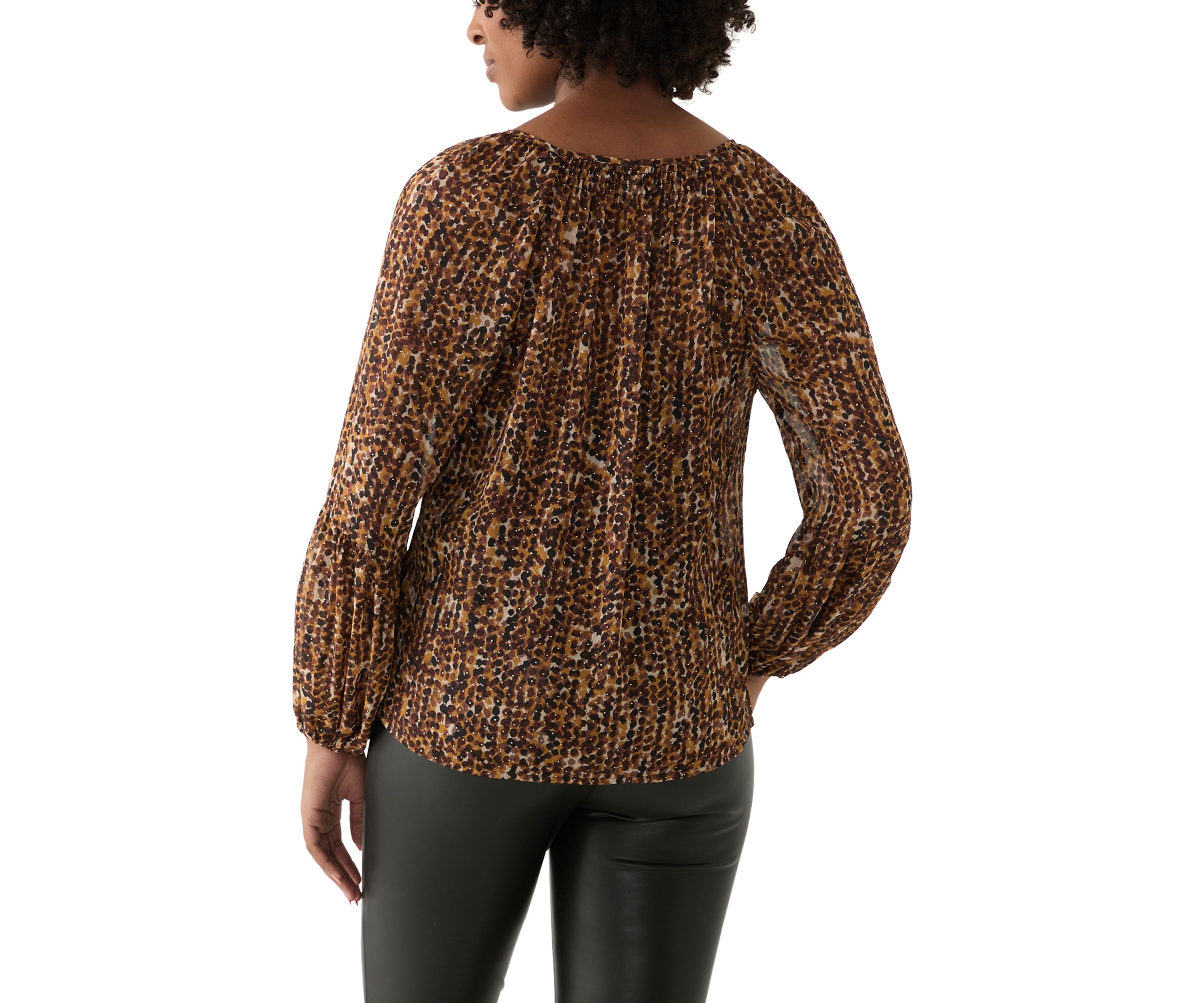 Womens Printed Lurex Blouse