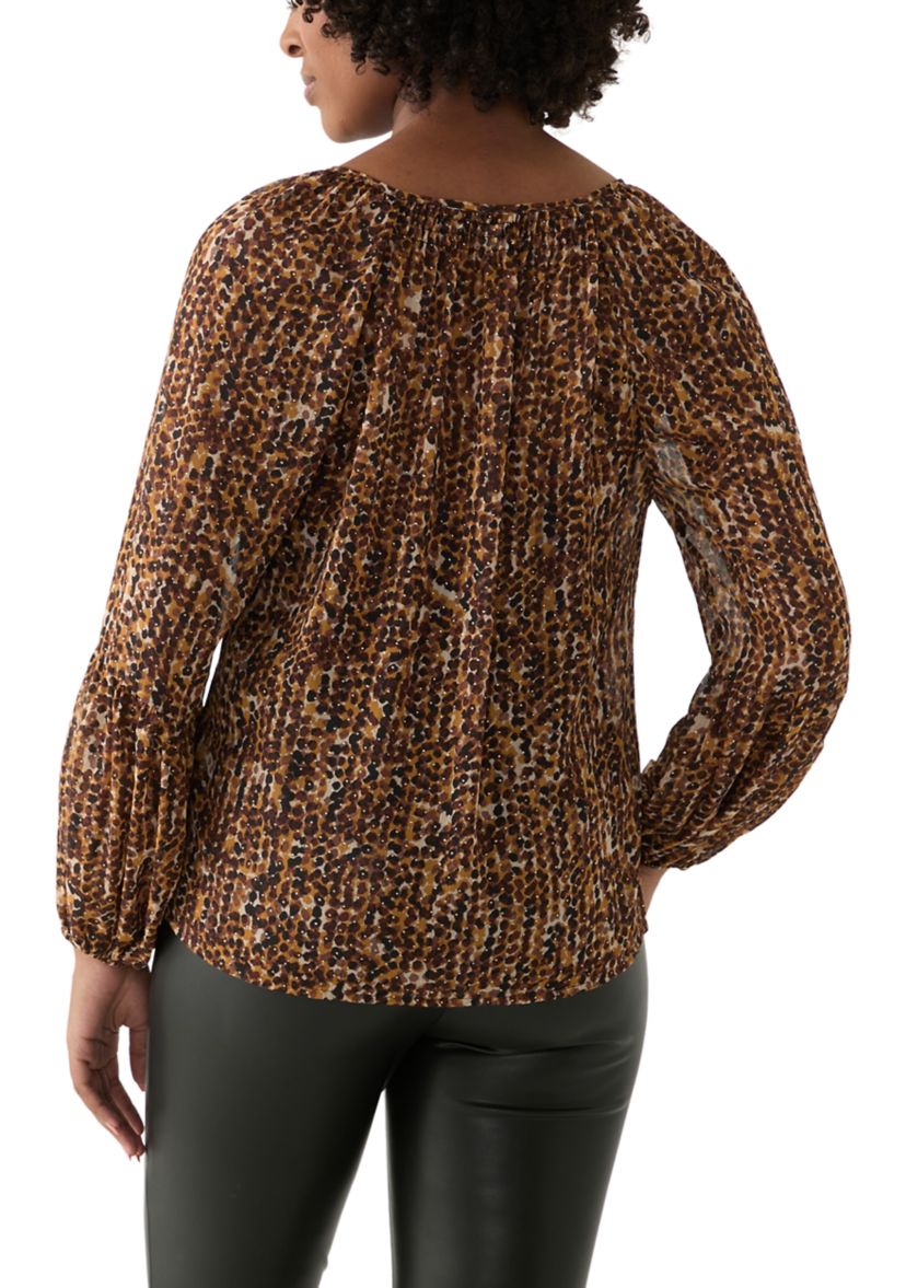 Womens Printed Lurex Blouse