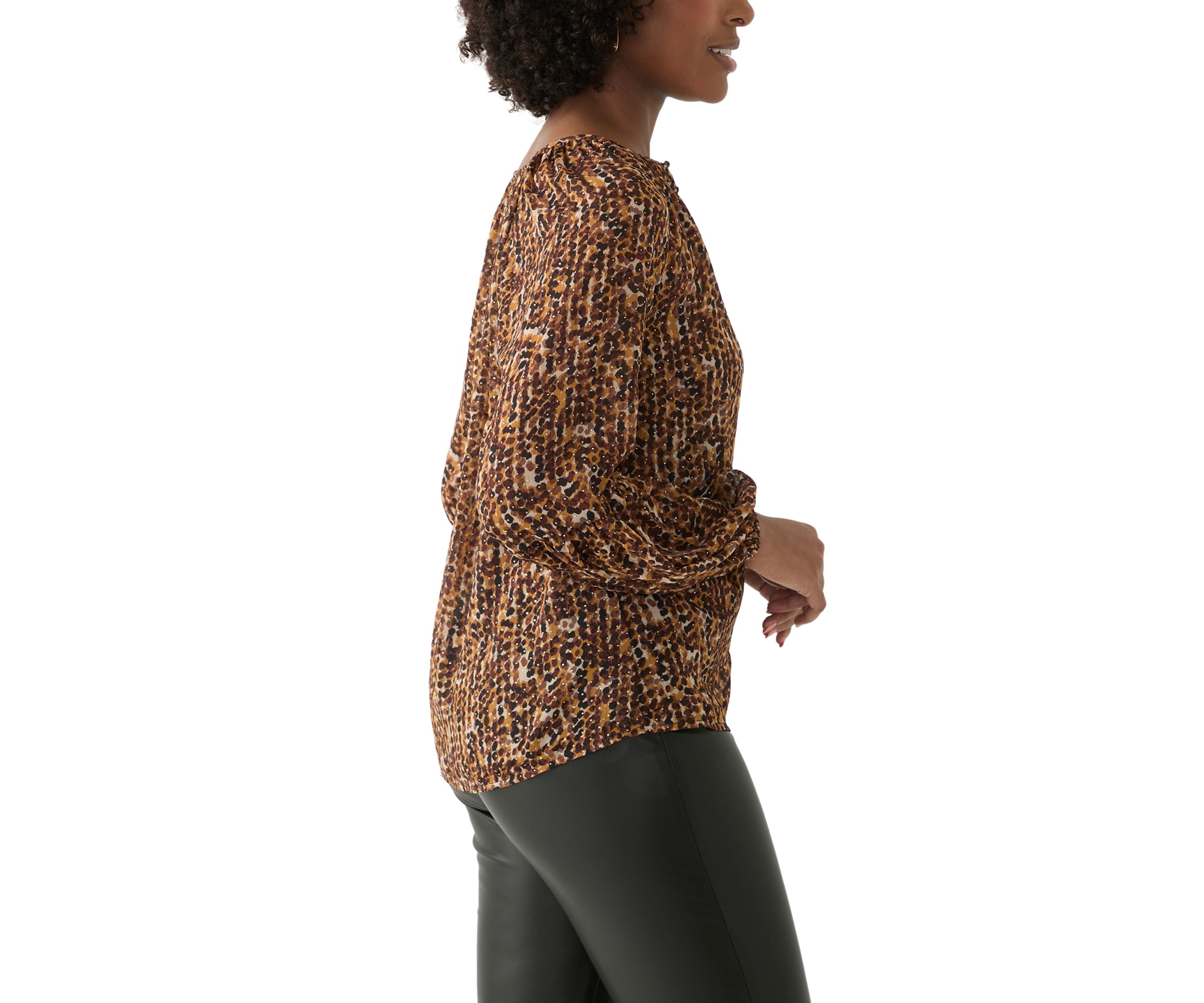 Womens Printed Lurex Blouse