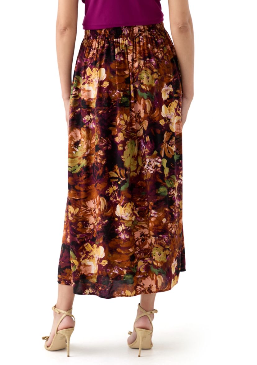 Womens Printed Midi Skirt
