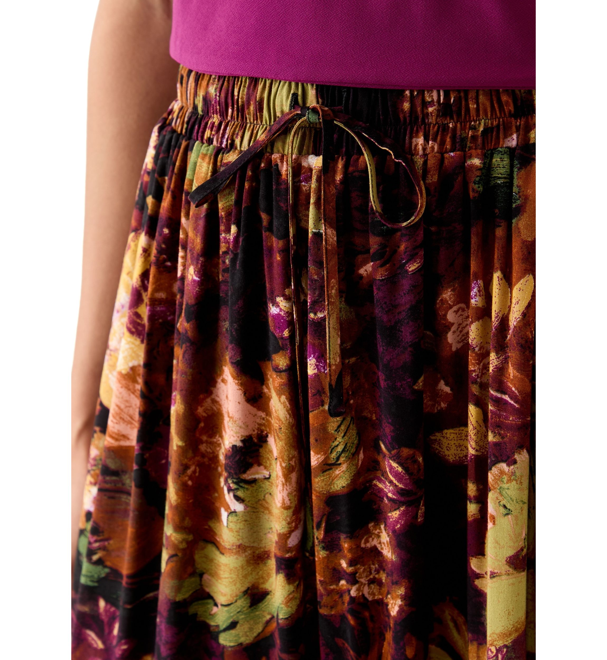 Womens Printed Midi Skirt