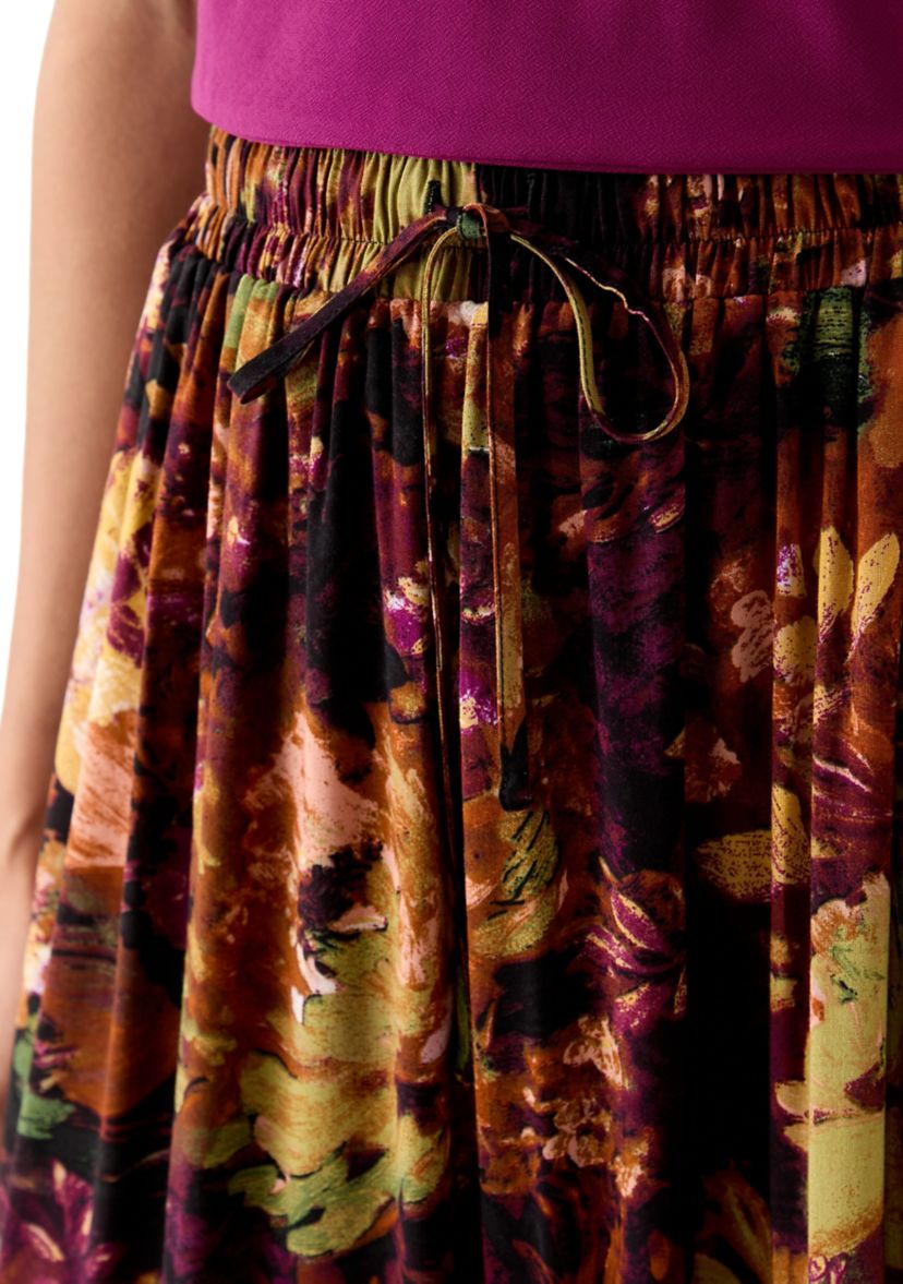 Womens Printed Midi Skirt