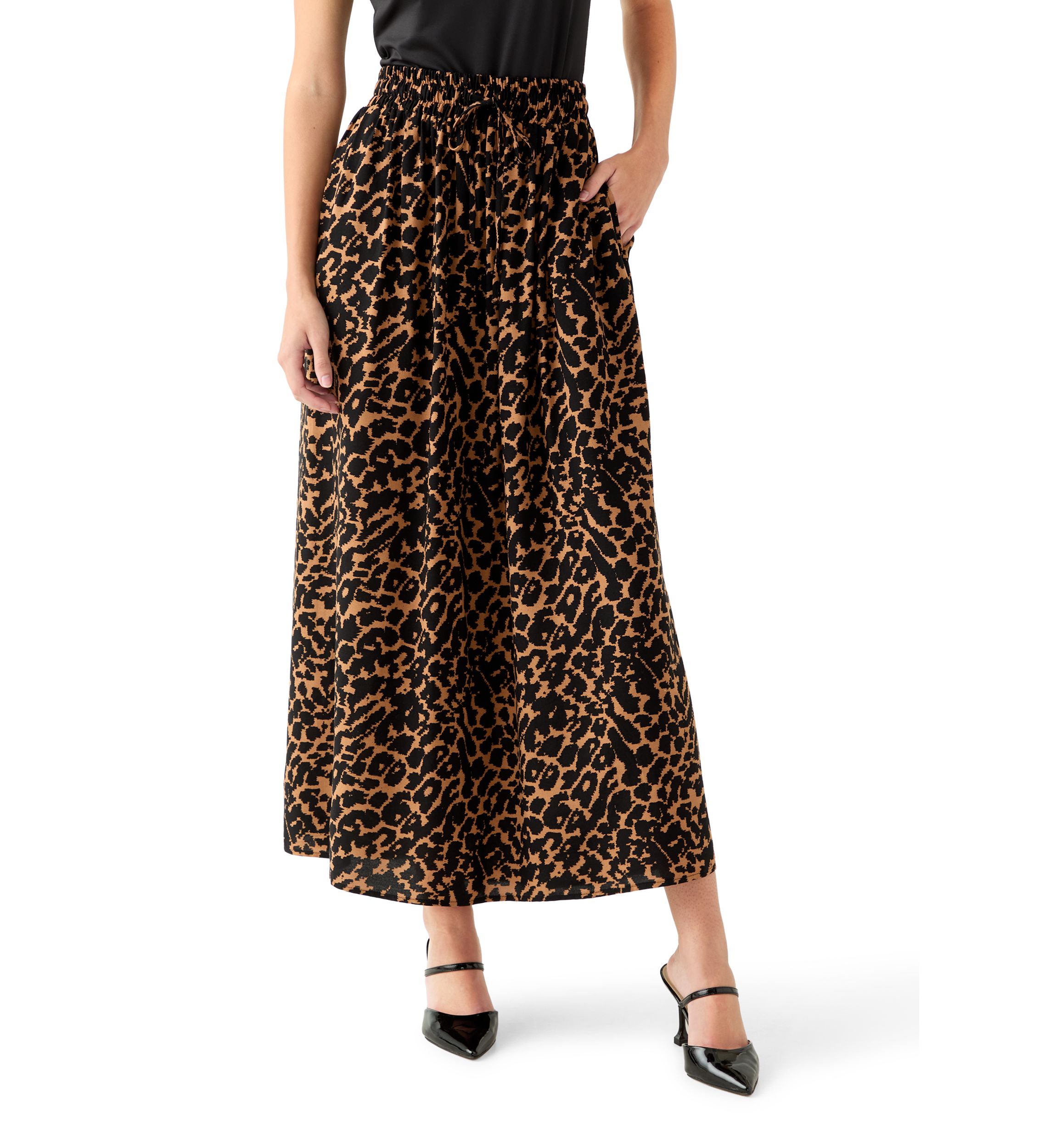 Womens Single Thread Printed Mid Length Skirt