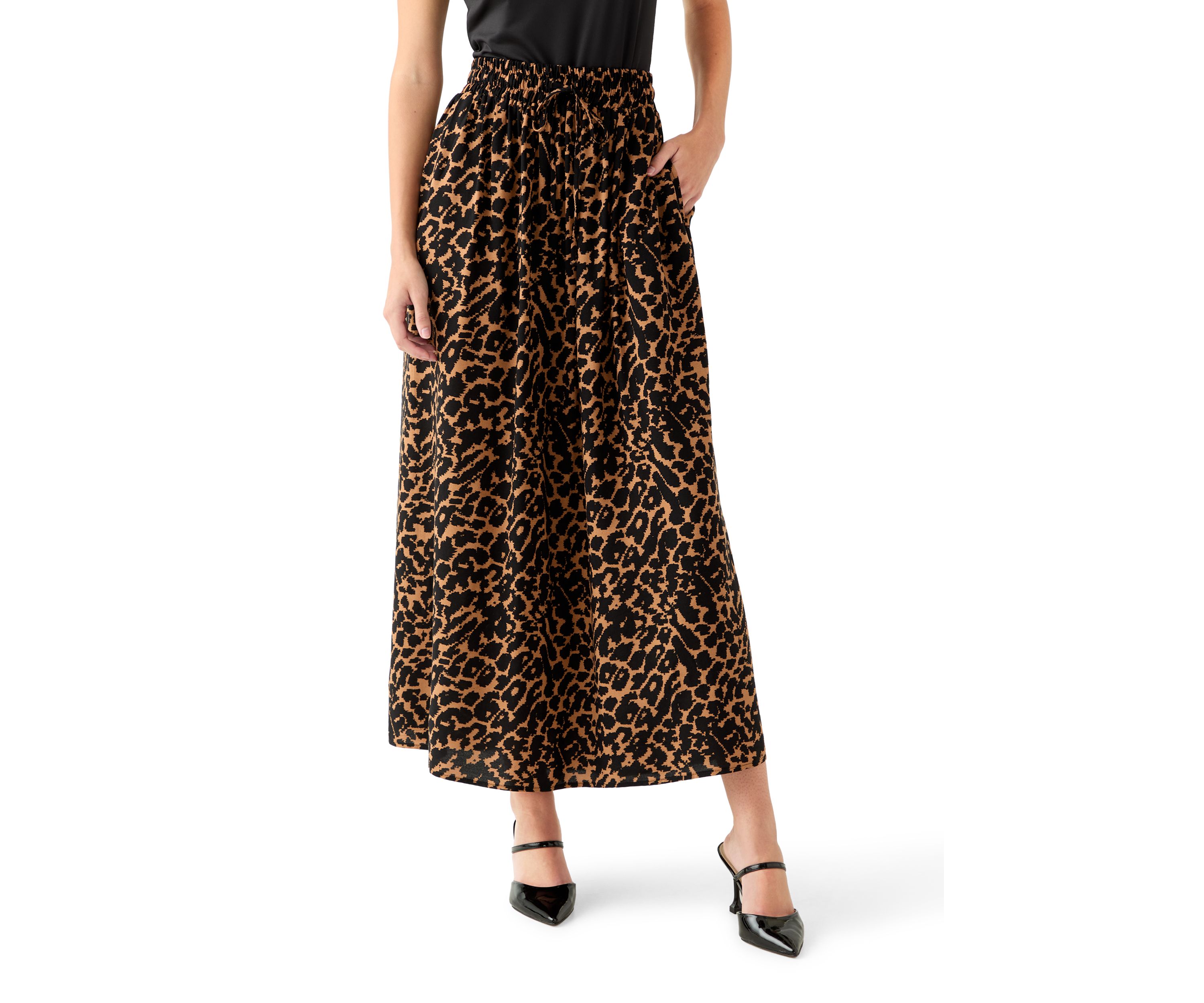 Womens Single Thread Printed Mid Length Skirt