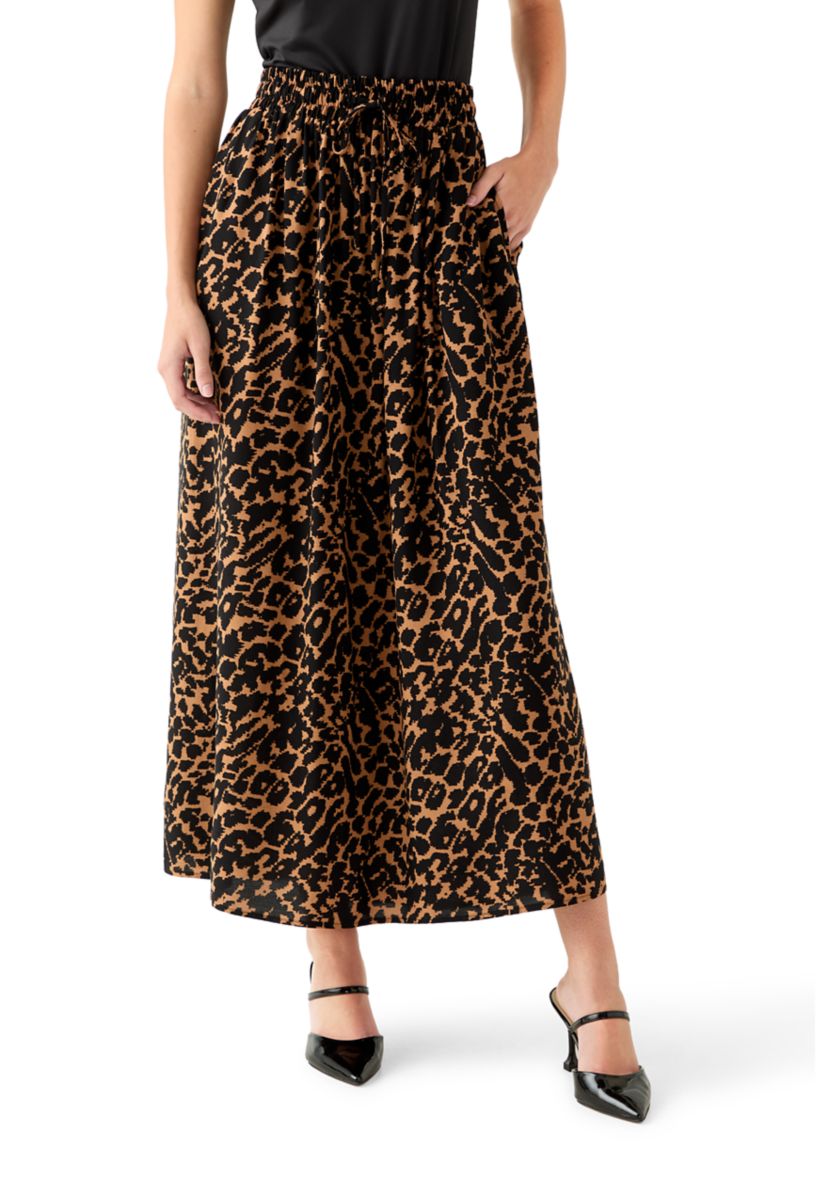 Womens Single Thread Printed Mid Length Skirt