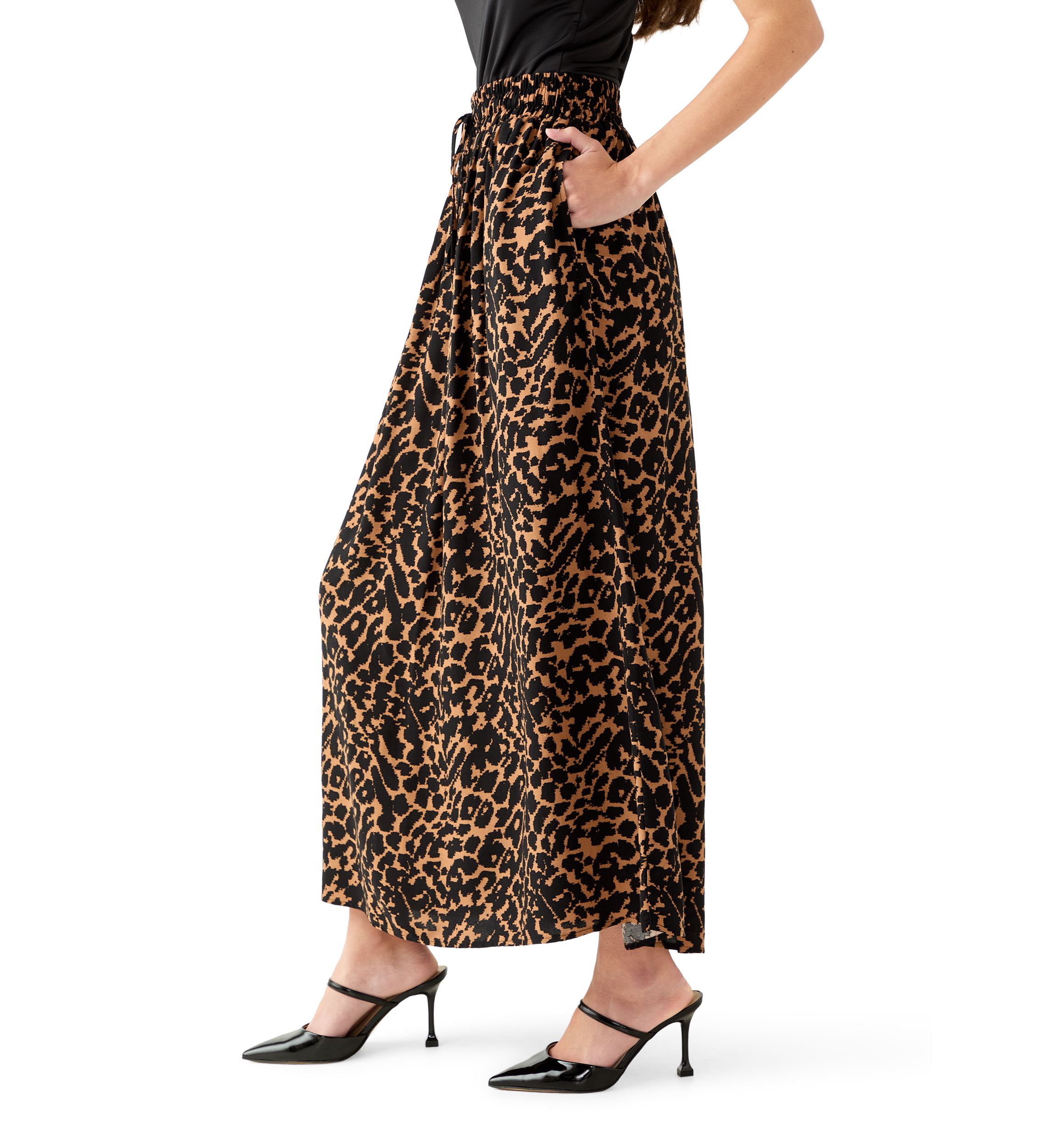 Womens Single Thread Printed Mid Length Skirt