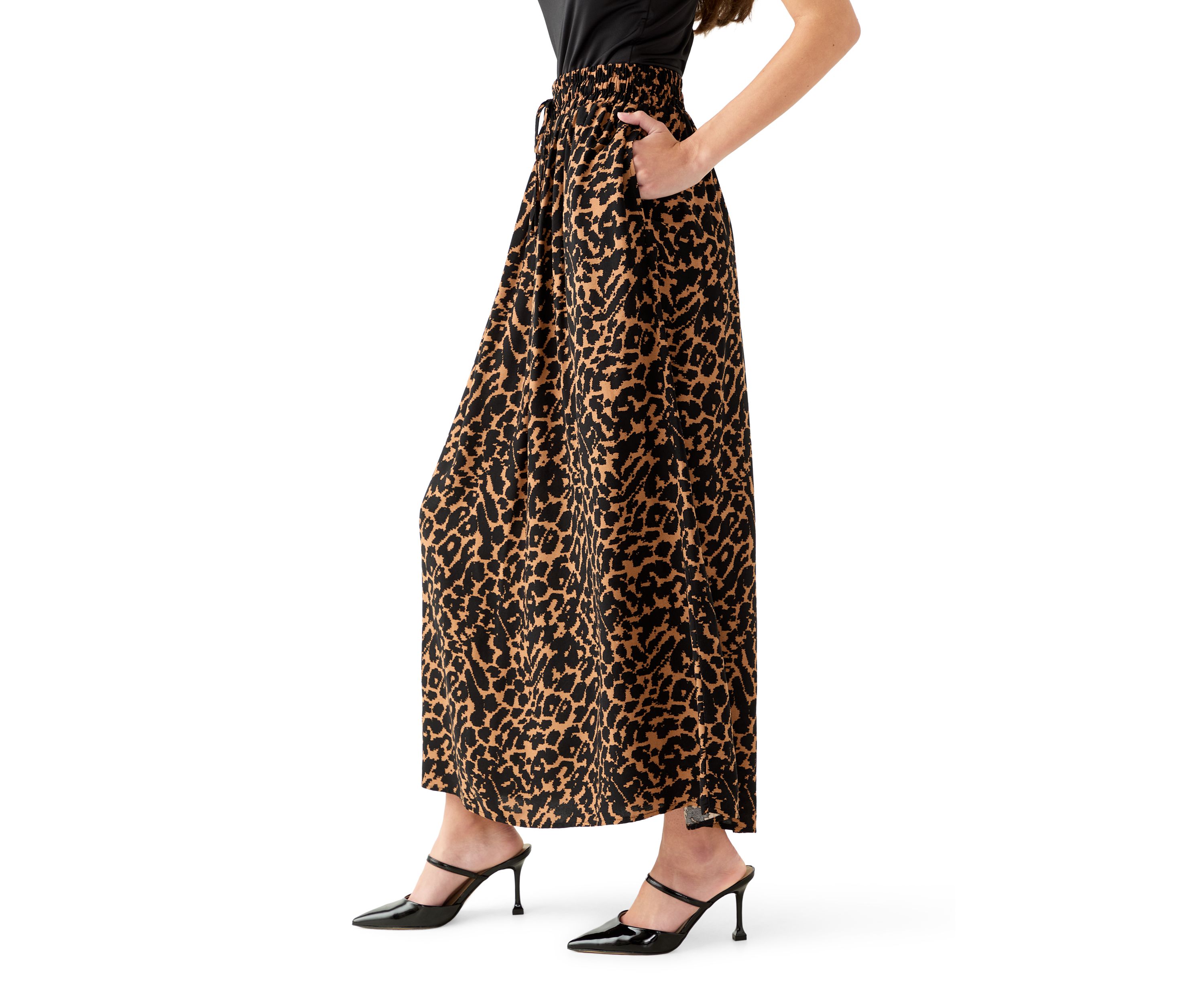 Womens Single Thread Printed Mid Length Skirt