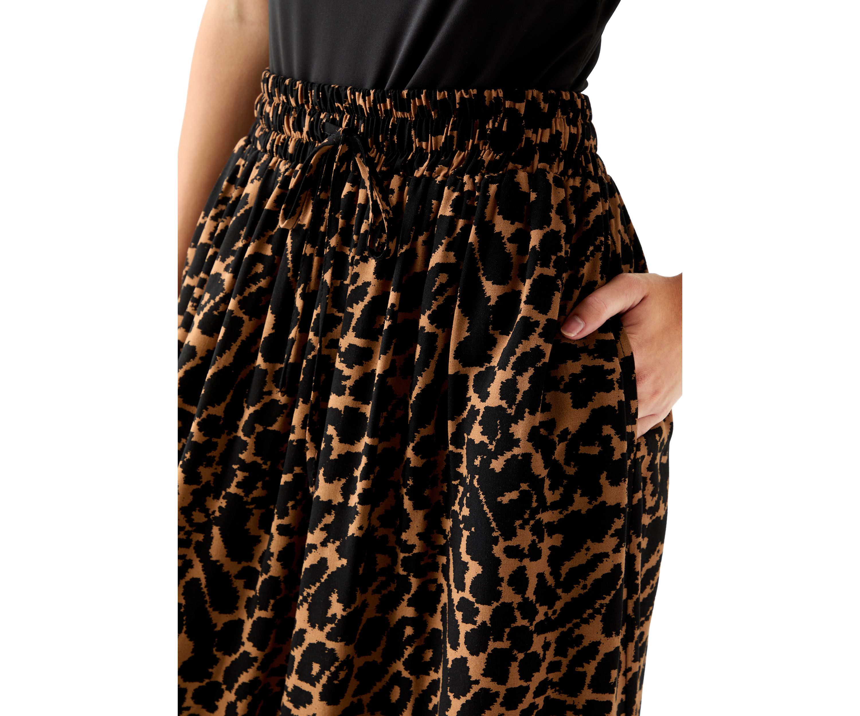 Womens Single Thread Printed Mid Length Skirt