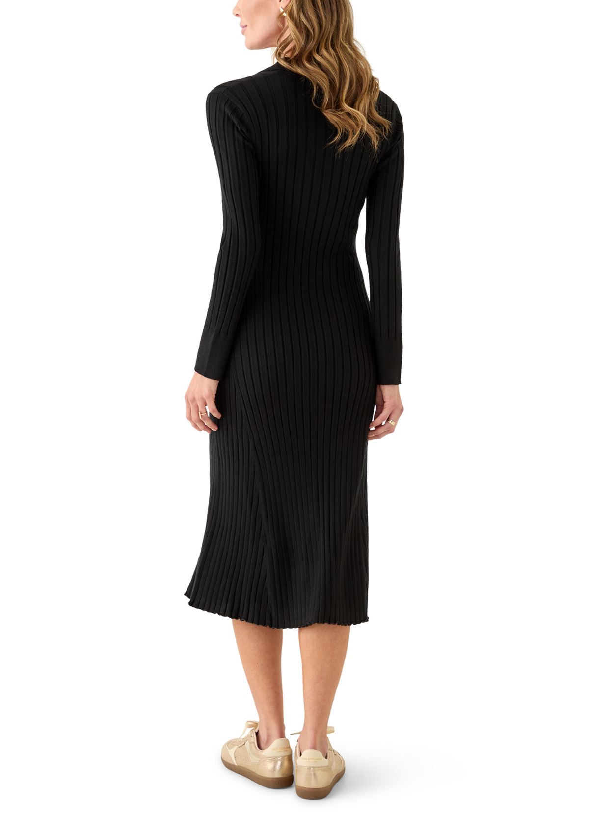 Womens Long Sleeve Collar Sweater Dress