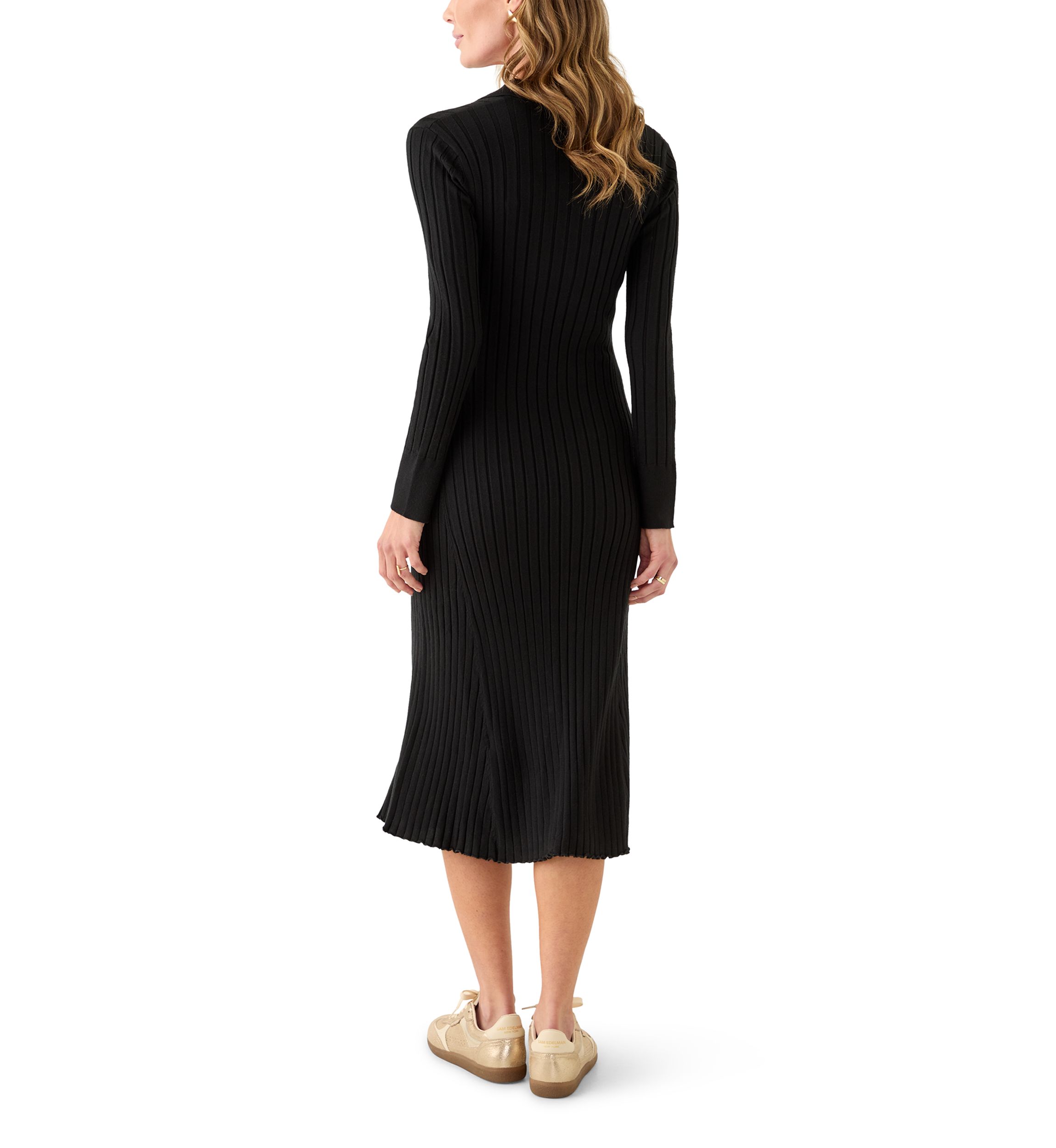 Womens Long Sleeve Collar Sweater Dress