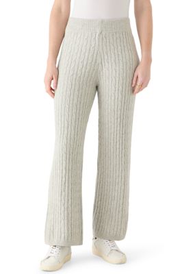 Single Thread Women's Cable Knit Wide Leg Sweater Pants, Large