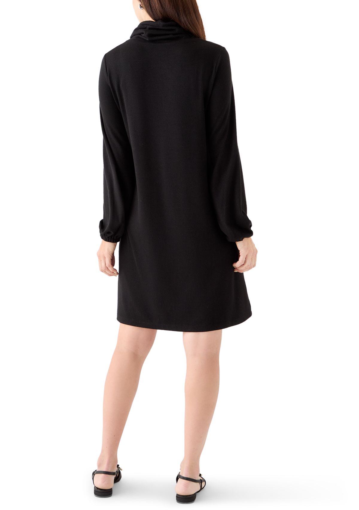Womens Knit Sweater Dress with Cowl Neck