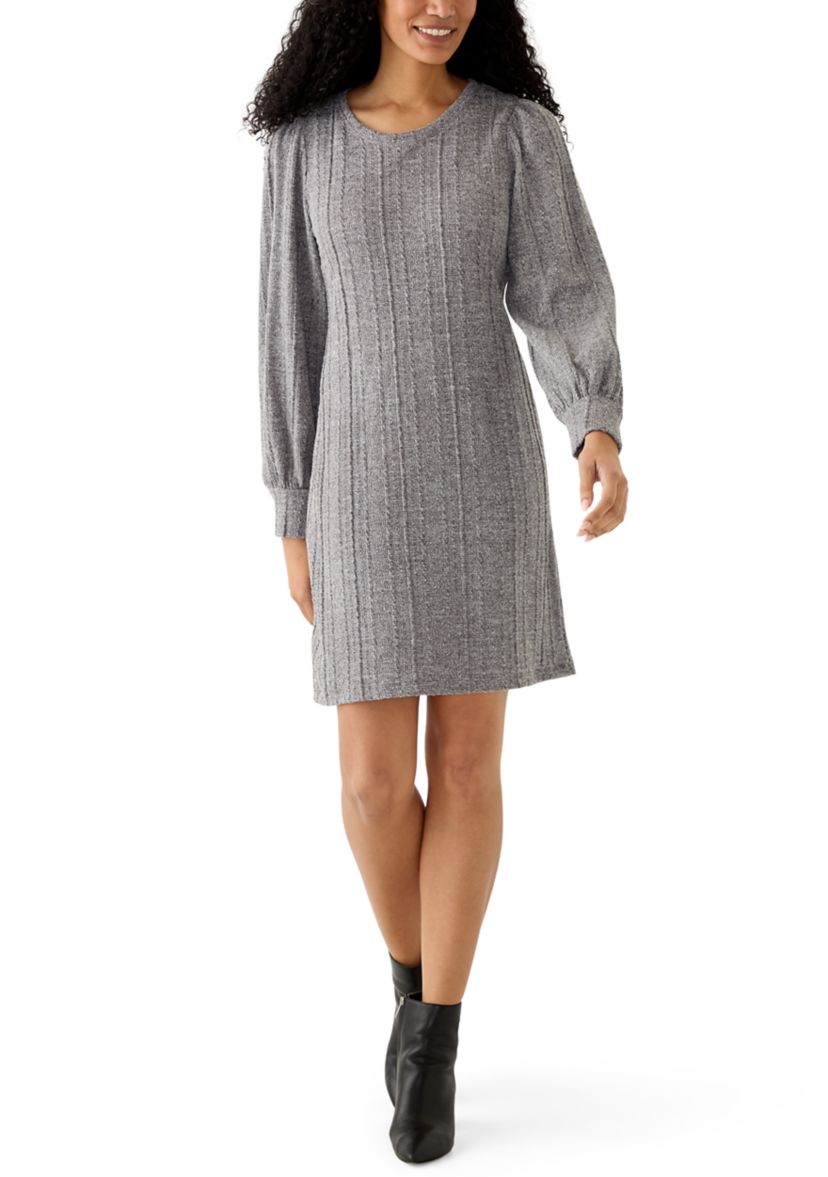 Womens Long Sleeve Cable Knit Dress