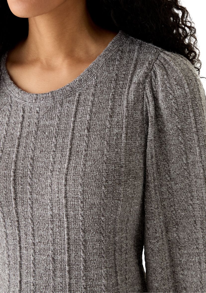Womens Long Sleeve Cable Knit Dress
