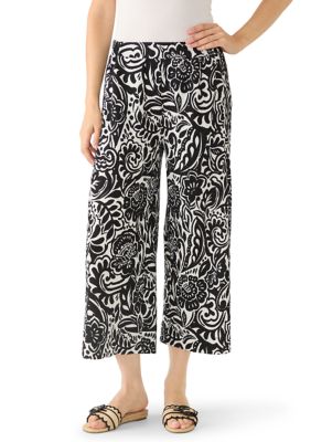 Fever Women's Printed Cropped Pants, Medium