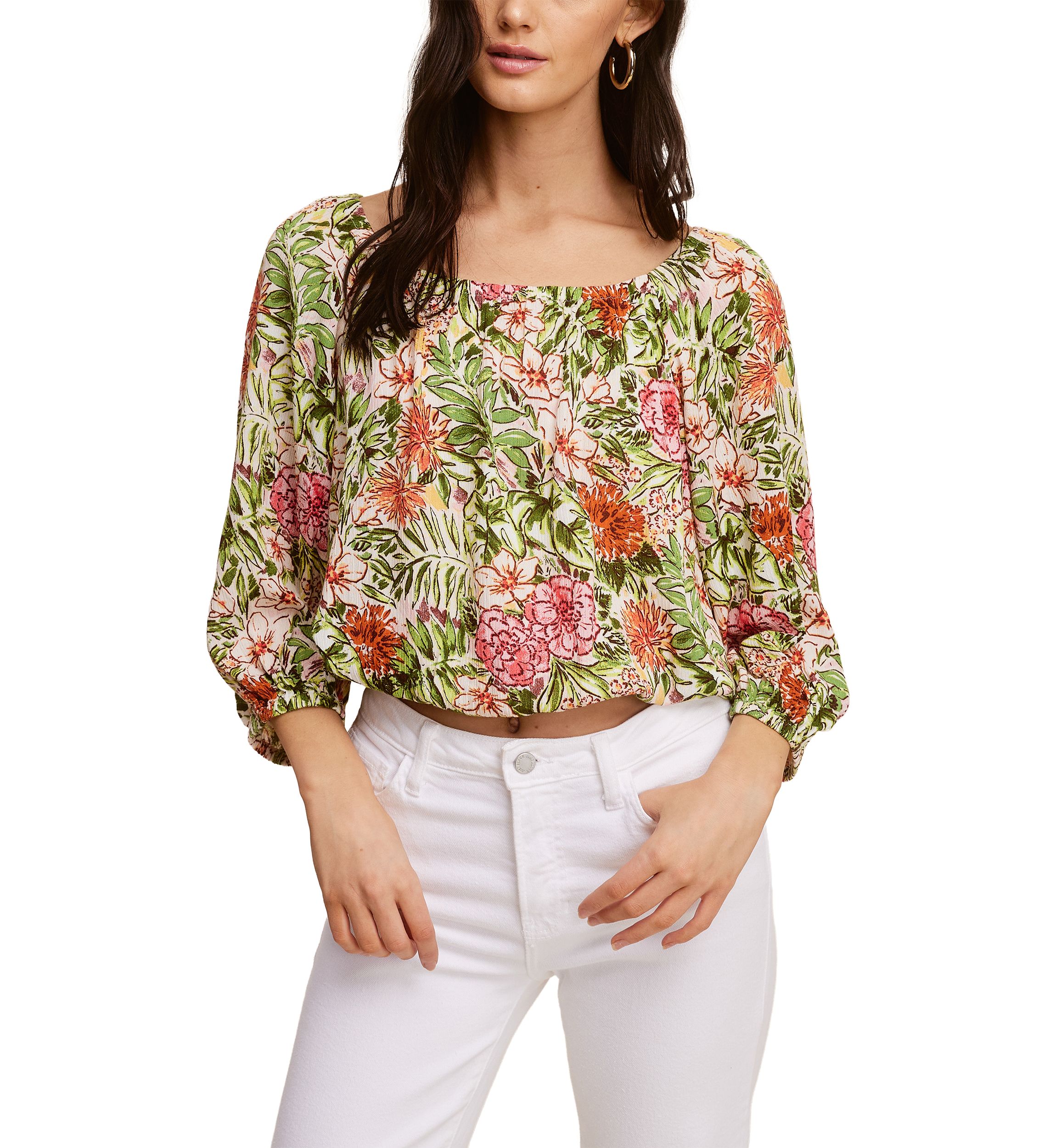 Womens Long Sleeve Floral Printed Blouse