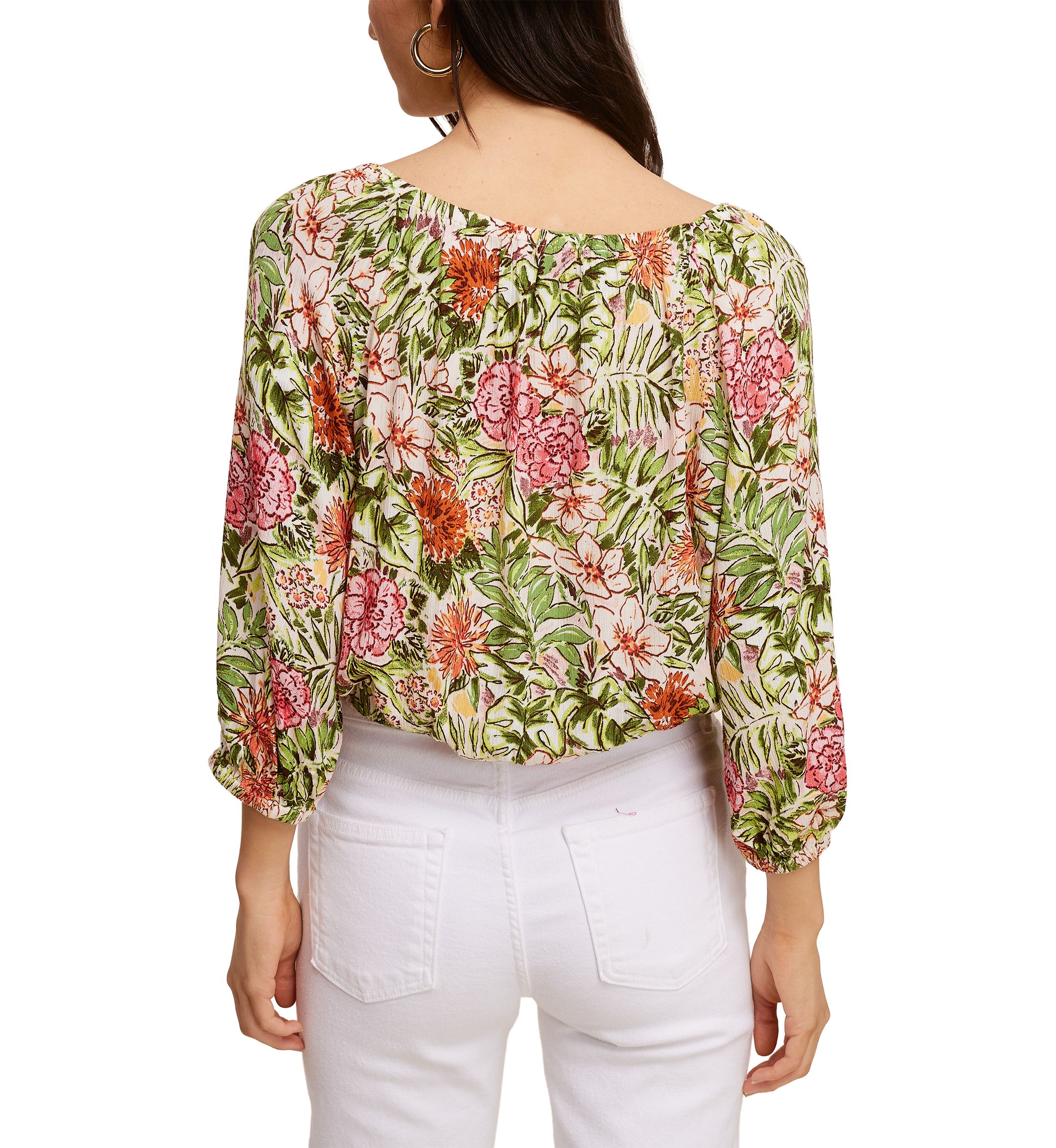 Womens Long Sleeve Floral Printed Blouse