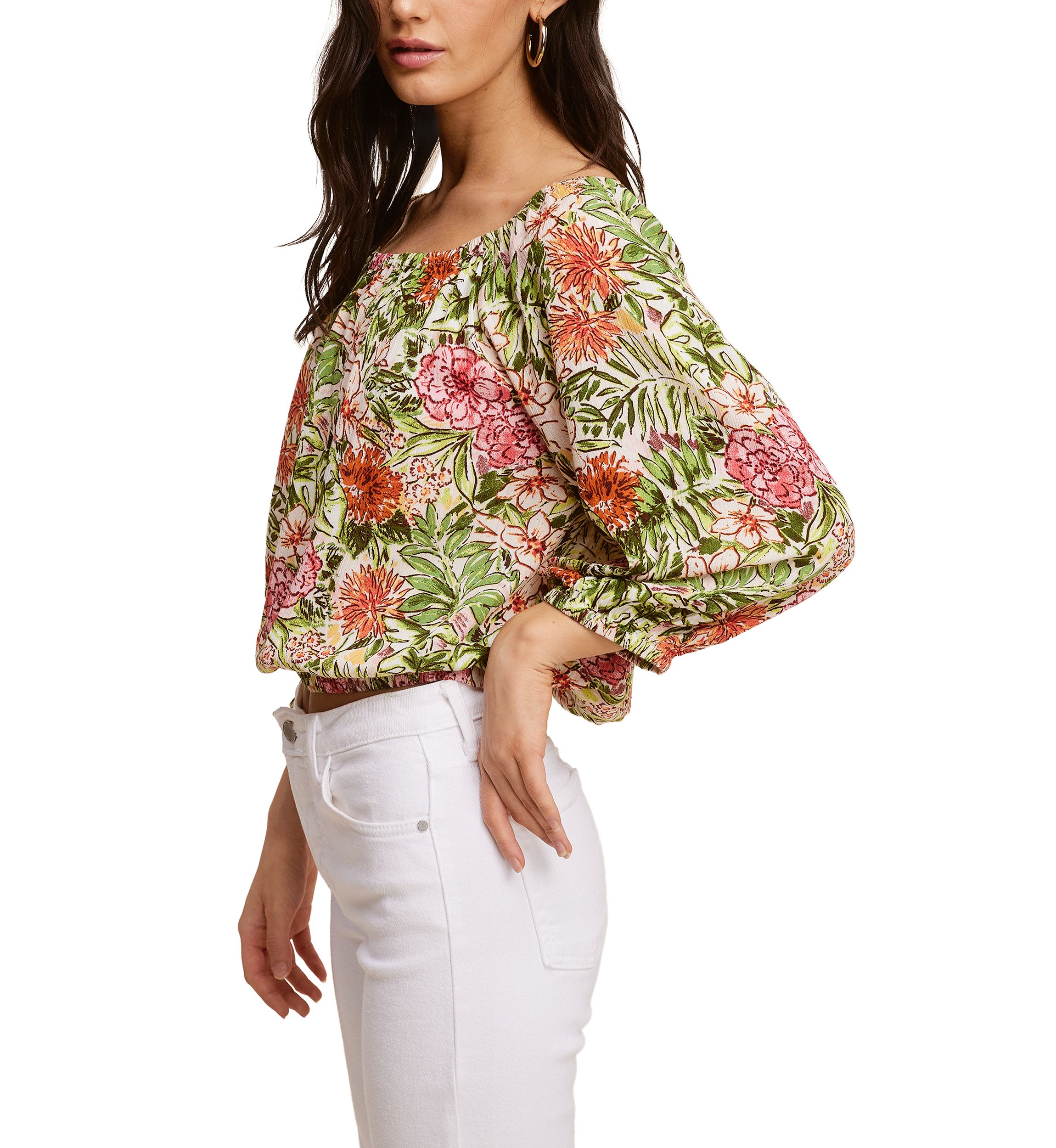 Womens Long Sleeve Floral Printed Blouse