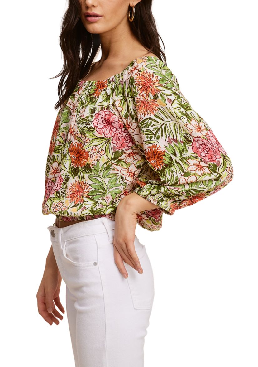 Womens Long Sleeve Floral Printed Blouse