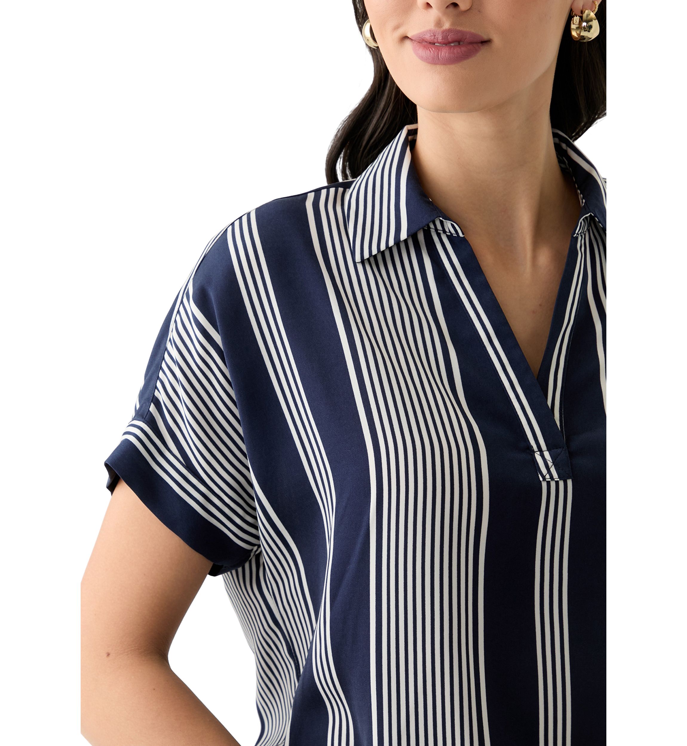 Womens Printed Satin Washed Blouse