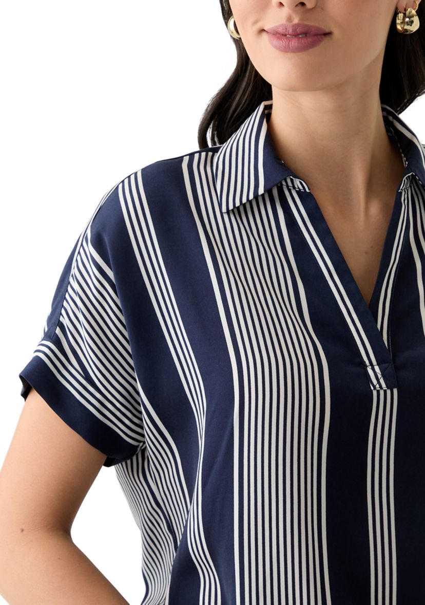 Womens Printed Satin Washed Blouse