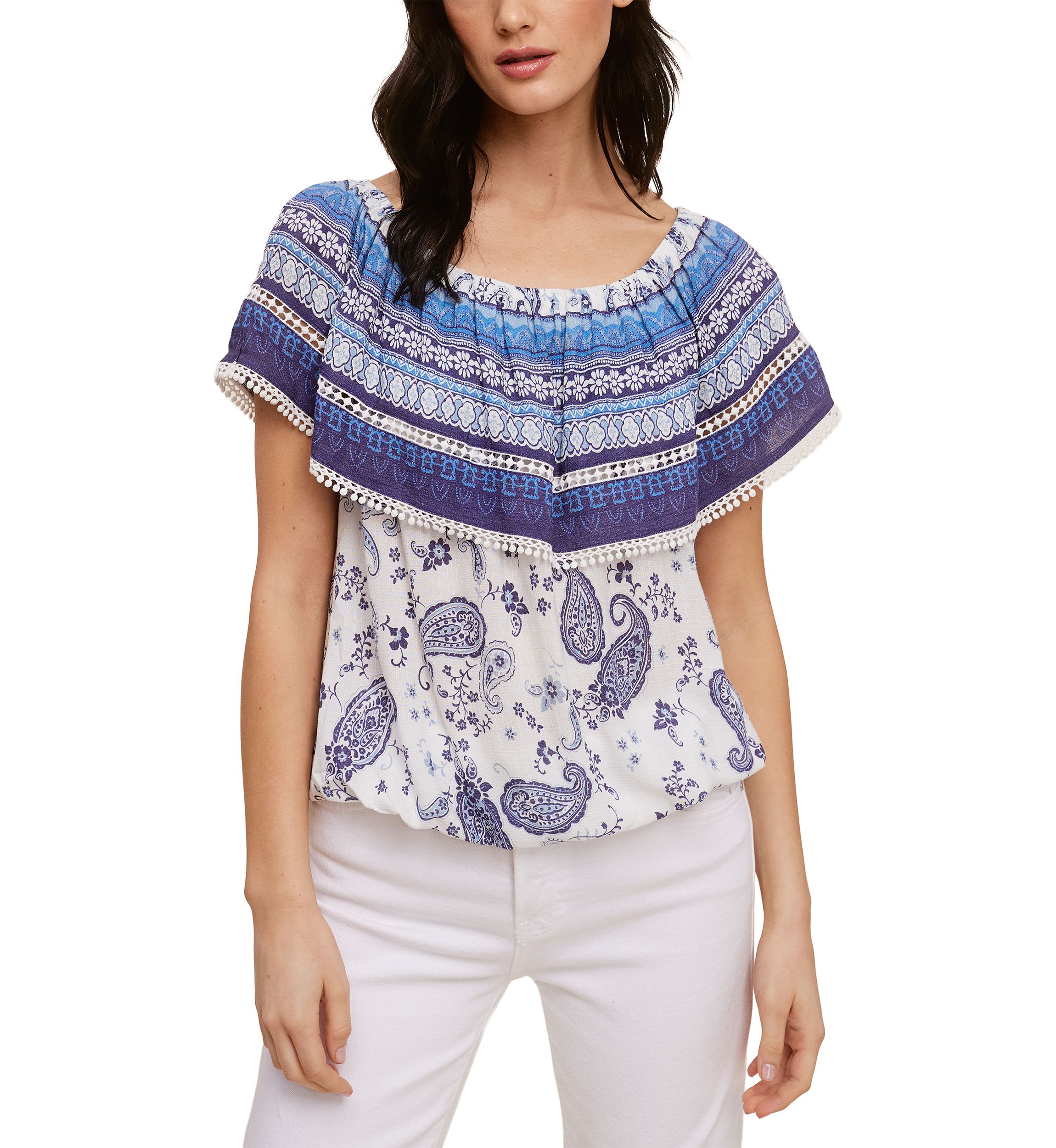 Womens Paisley Printed Blouse