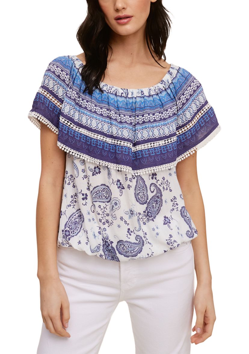 Womens Paisley Printed Blouse